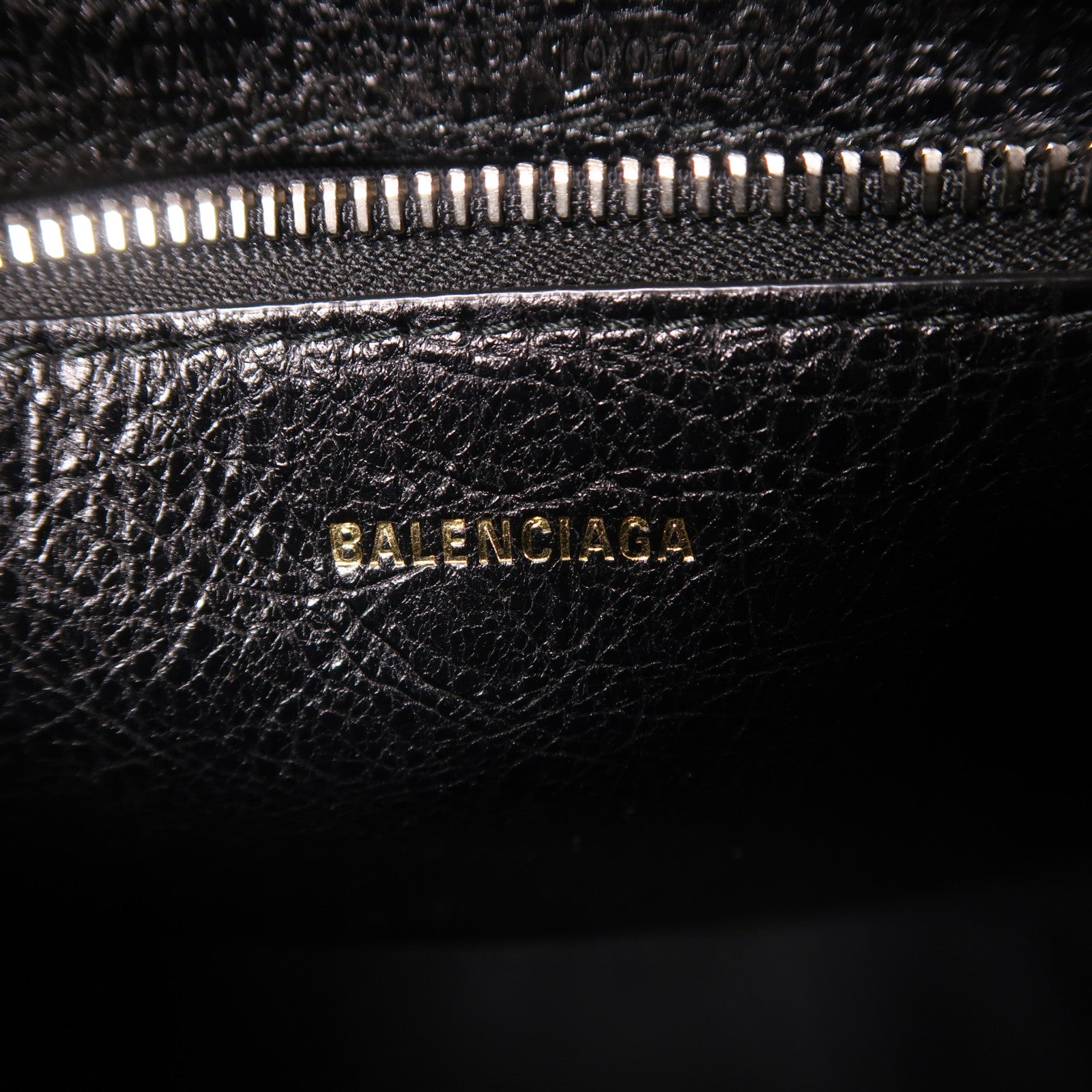 BALENCIAGA 牛皮皮革Bazar銀扣手挽肩背兩用袋黑色
