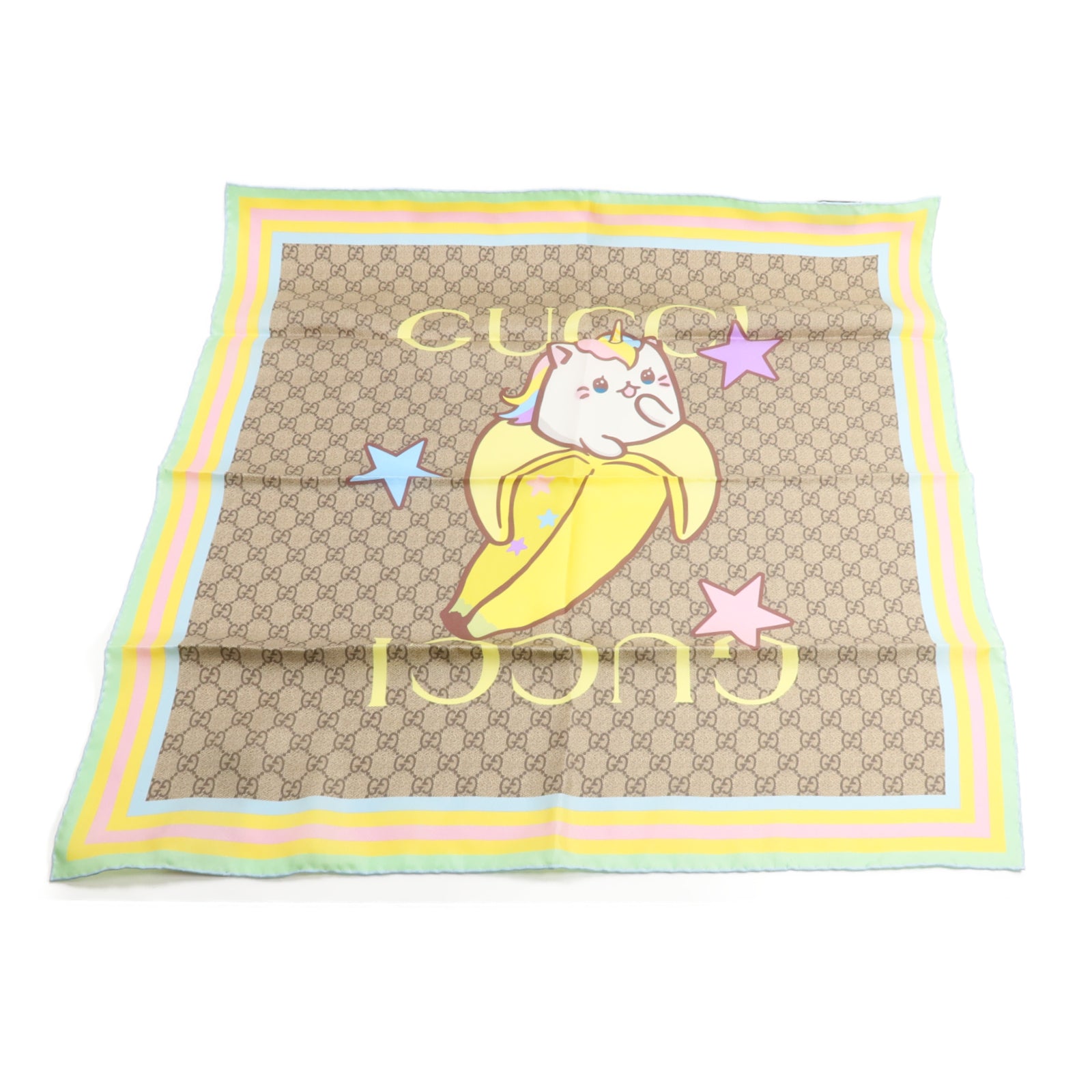 GUCCI 絲質GucciXBananya Scarf 70X70cm絲巾