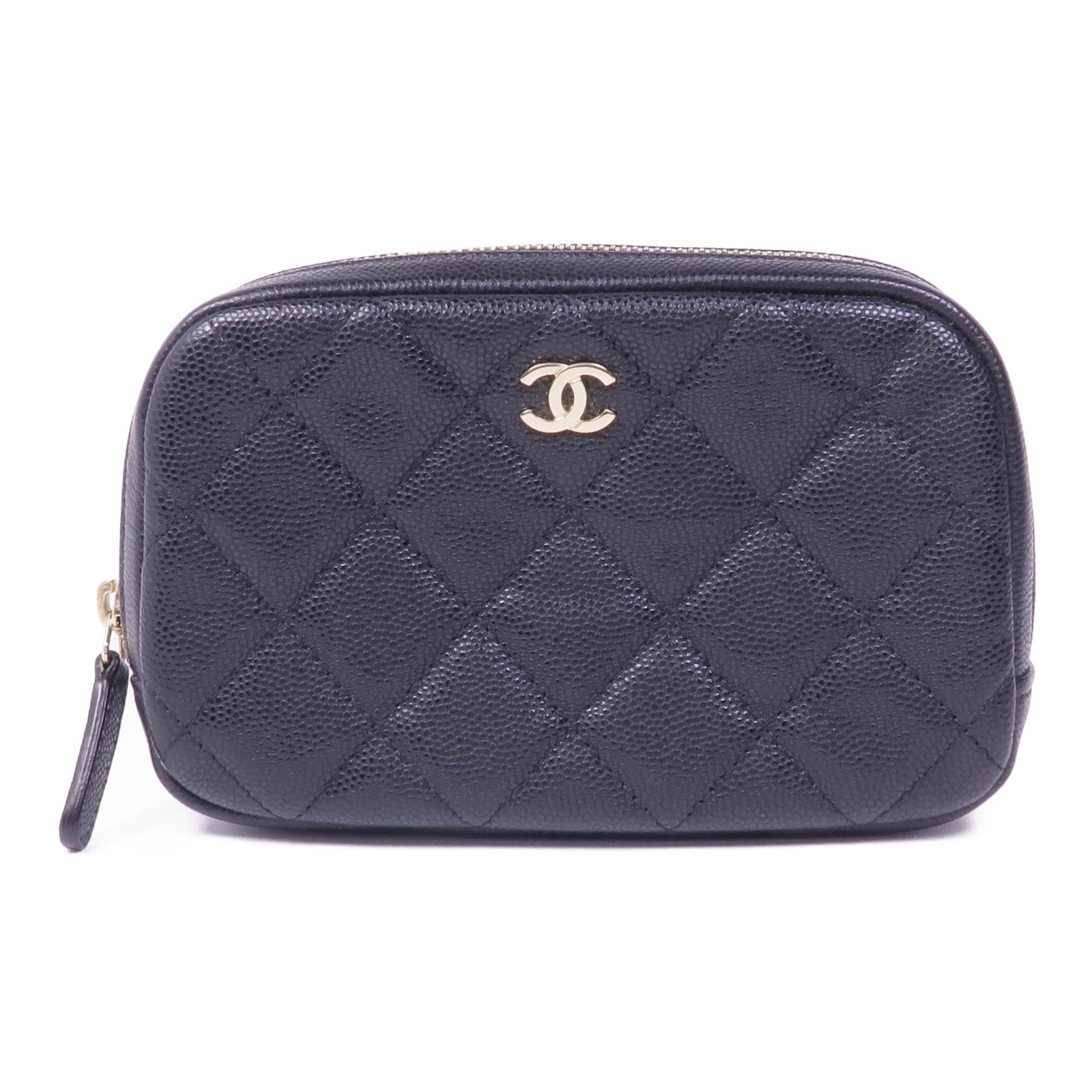 CHANEL 牛皮皮革Cosmetic Pouch金扣化妝袋