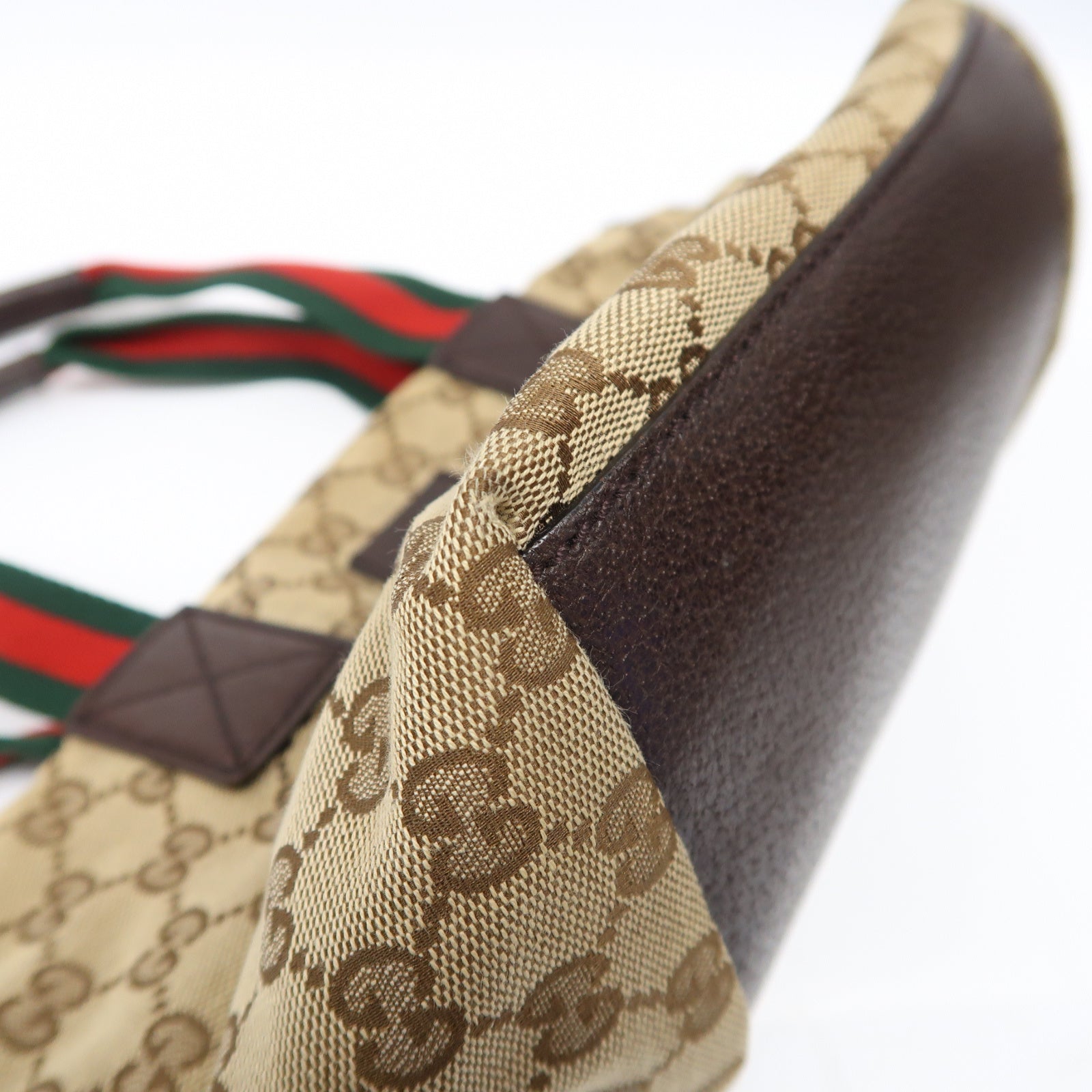 GUCCI 帆布Hand Bag銀扣手挽袋啡色