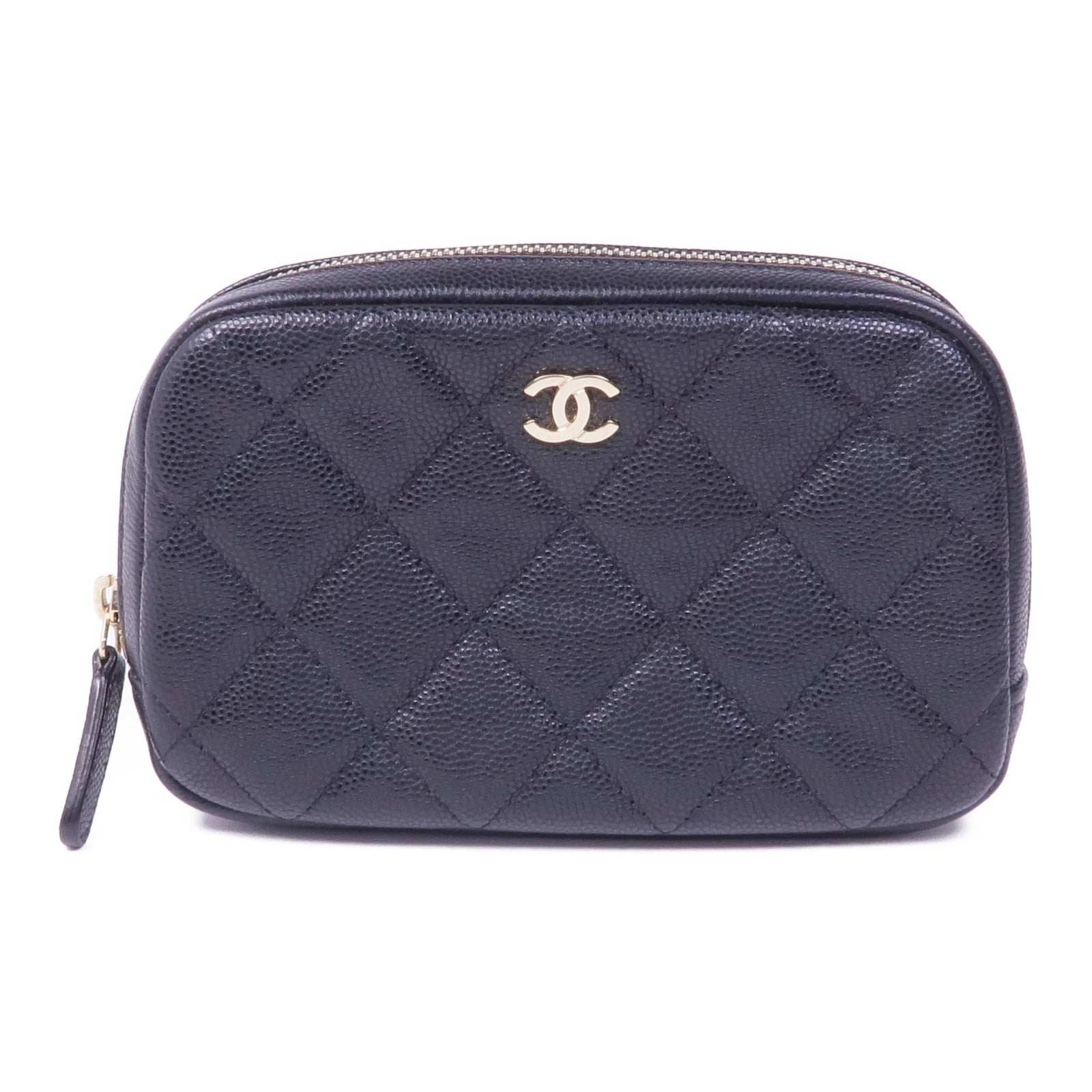 CHANEL 牛皮皮革Cosmetic Pouch金扣化妝袋