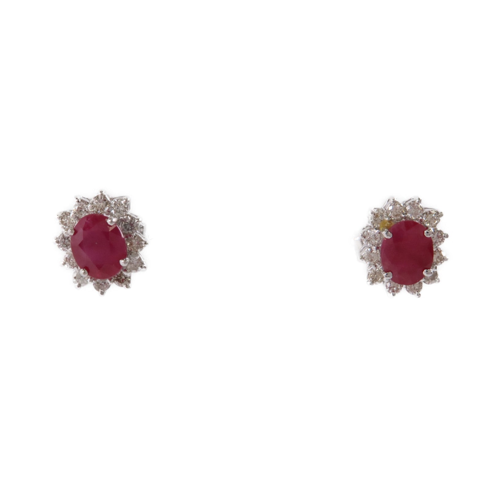 JEWELRY 18K白金Ruby/Diamond Earrings紅寶石/鑽石耳環
