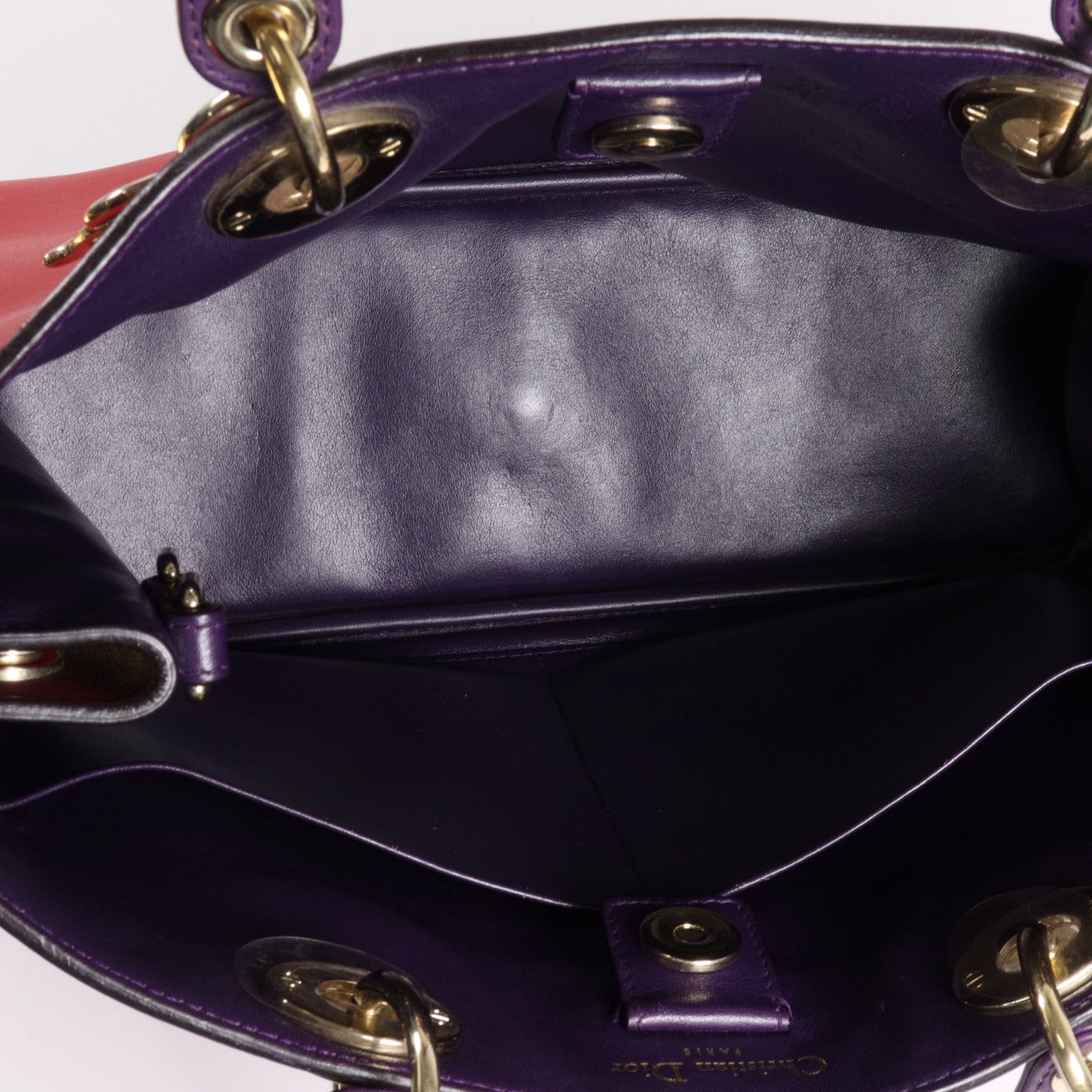 Dior 牛皮皮革Diorissimo Tricolor Medium手挽肩背兩用袋