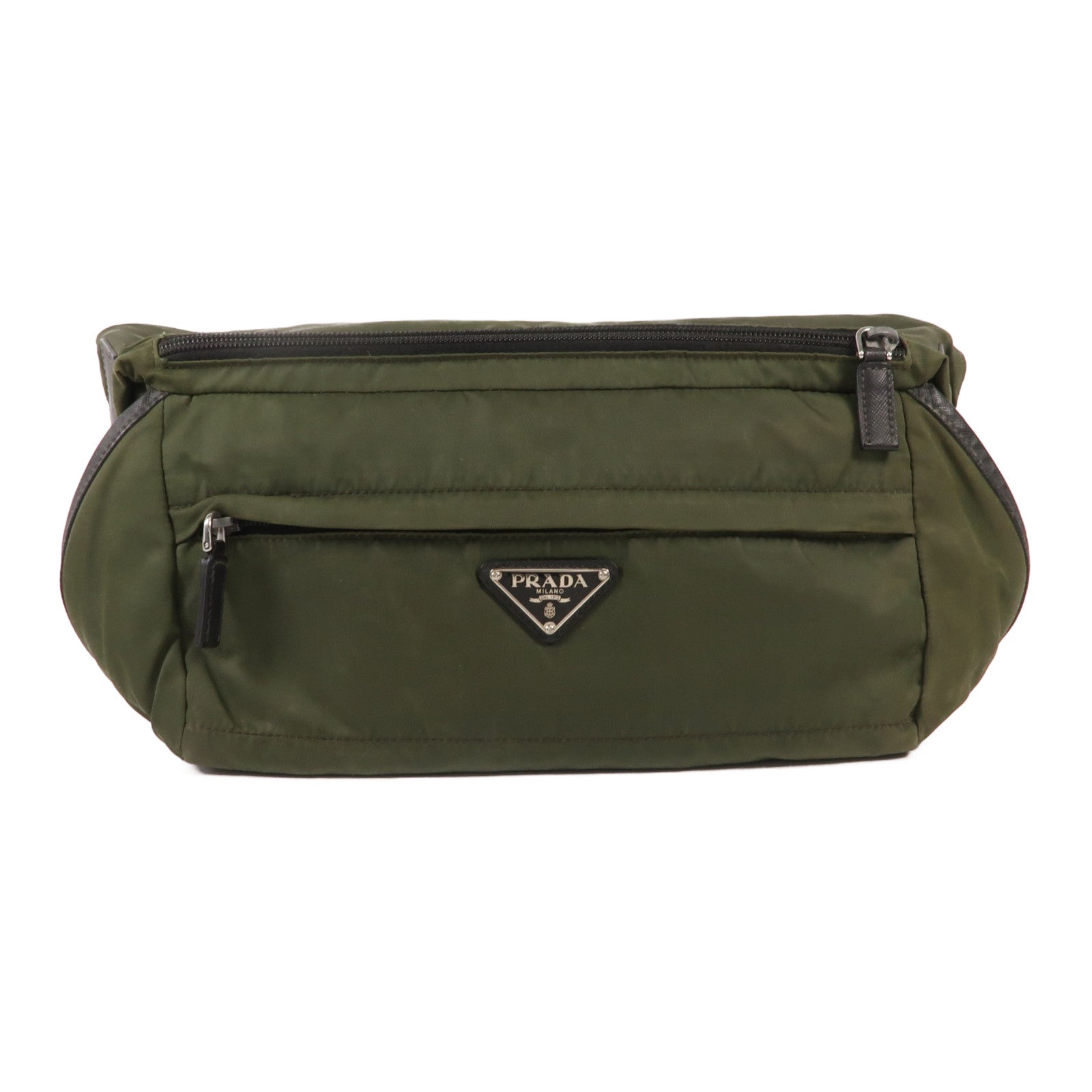 PRADA 帆布Waist Bag銀扣腰包