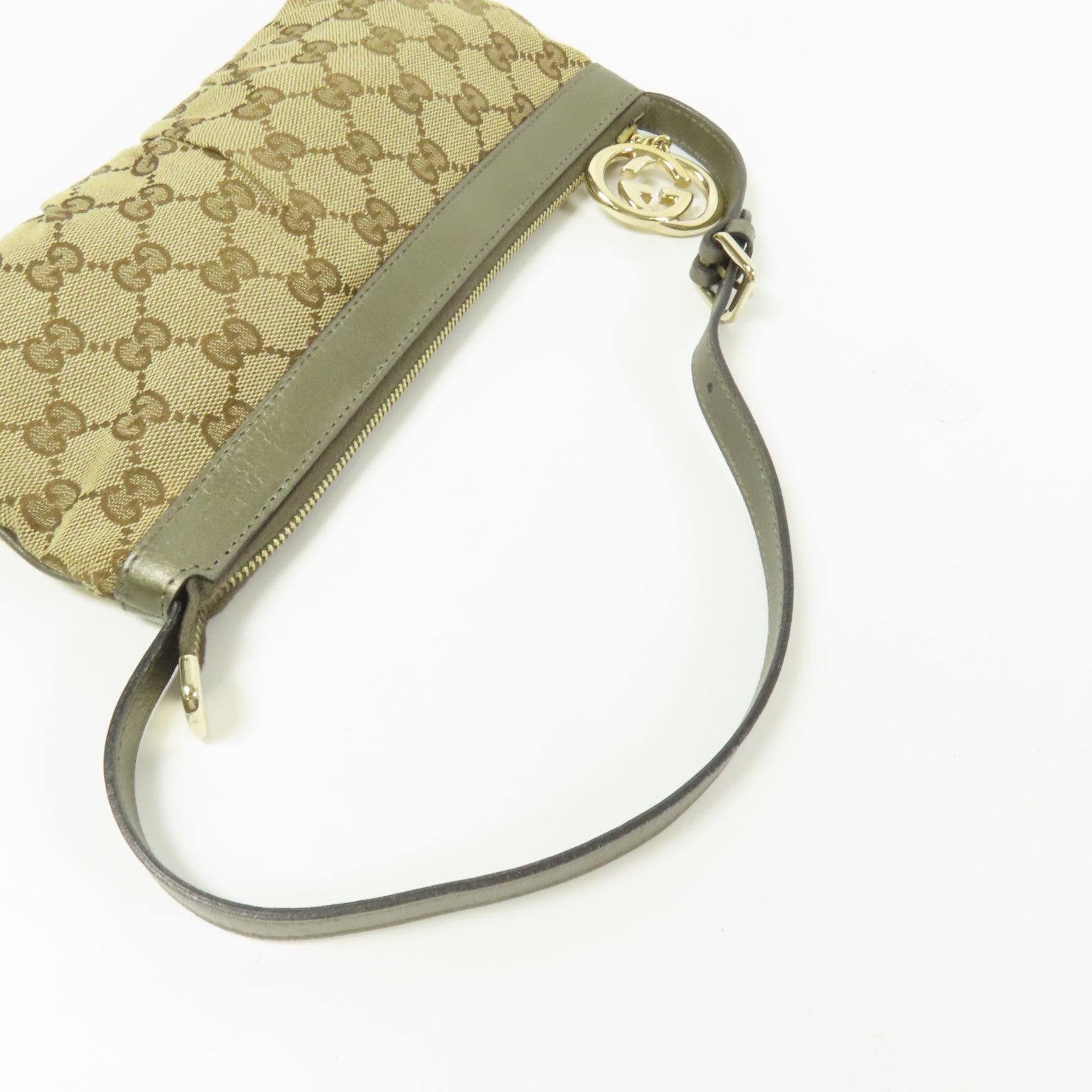 GUCCI GG Canvas Mini Pochette金扣肩背袋
