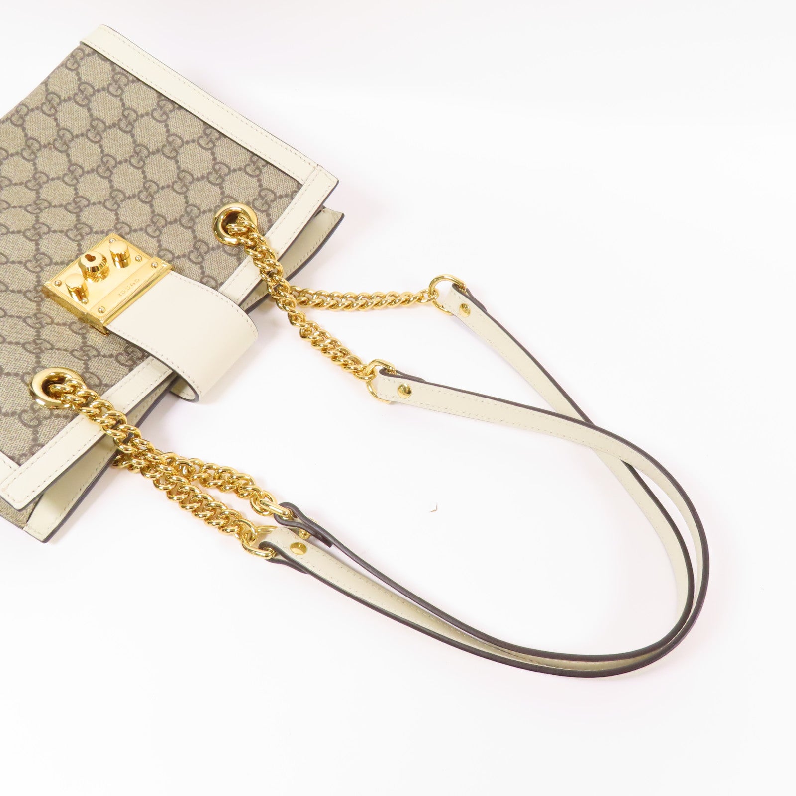 GUCCI 塗層帆布Padlock金扣肩背袋