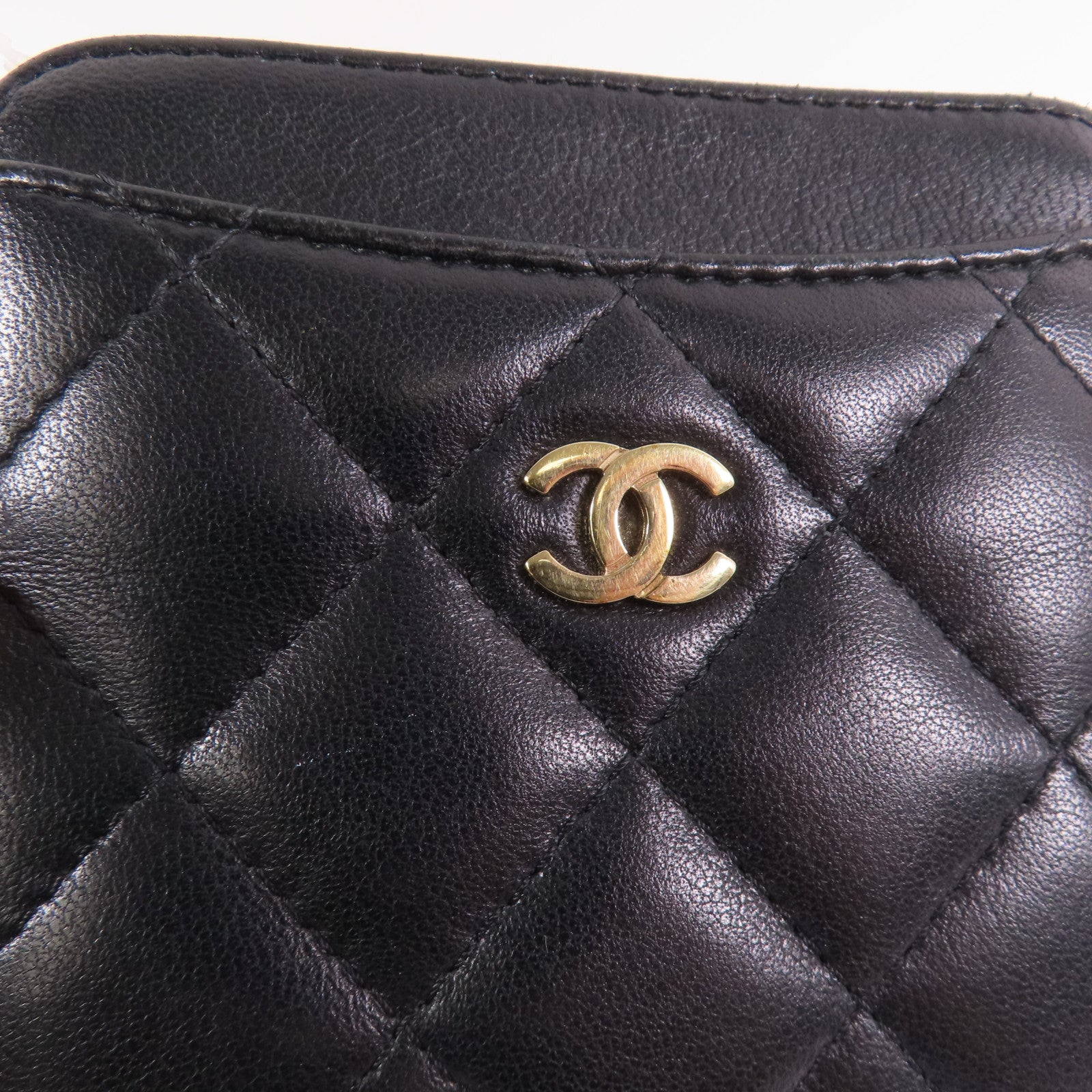 CHANEL 羊皮皮革Card case金扣卡套