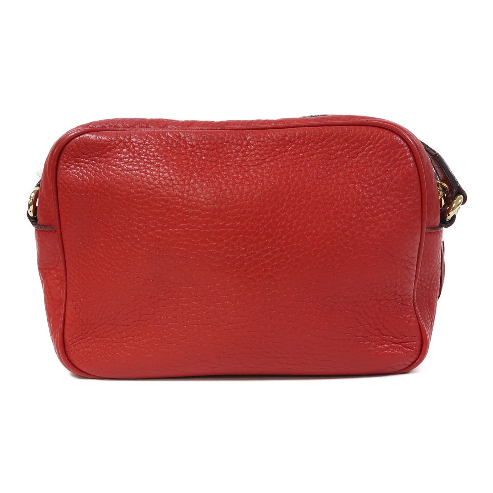 GUCCI 牛皮皮革Soho Disco Shoulder Bag金扣肩背袋紅色