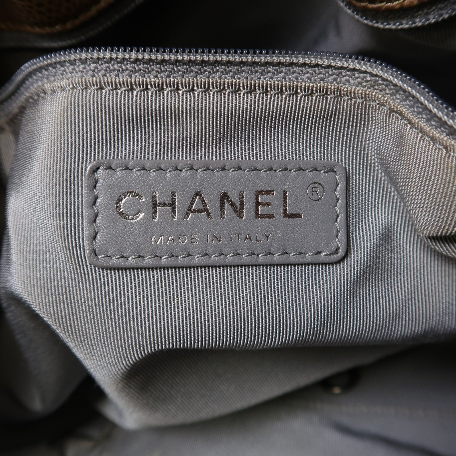 CHANEL 菱格牛皮皮革Shoulder Bag銀扣鏈帶肩背袋啡色