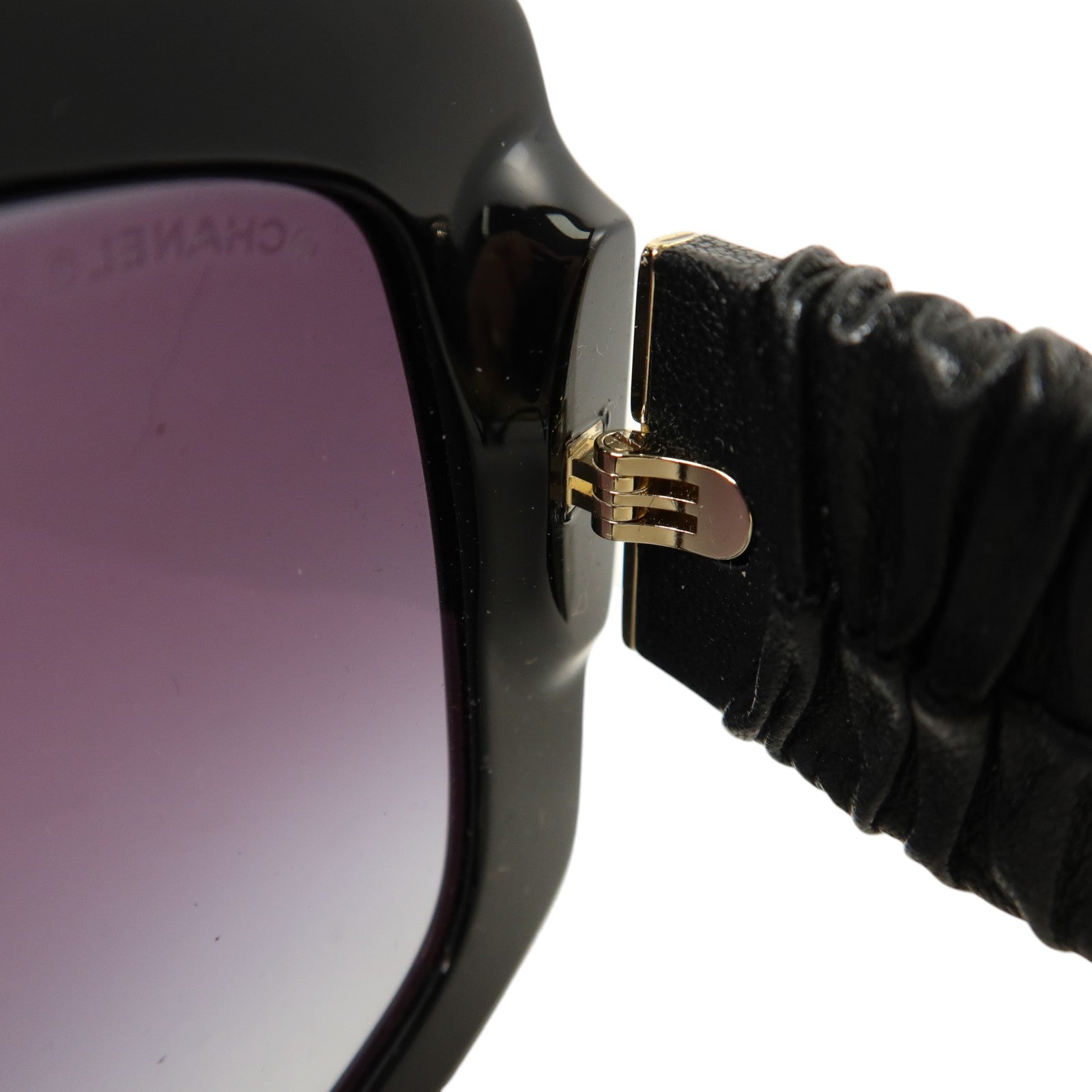 CHANEL PVC/牛皮皮革Square Sunglass太陽眼眼鏡