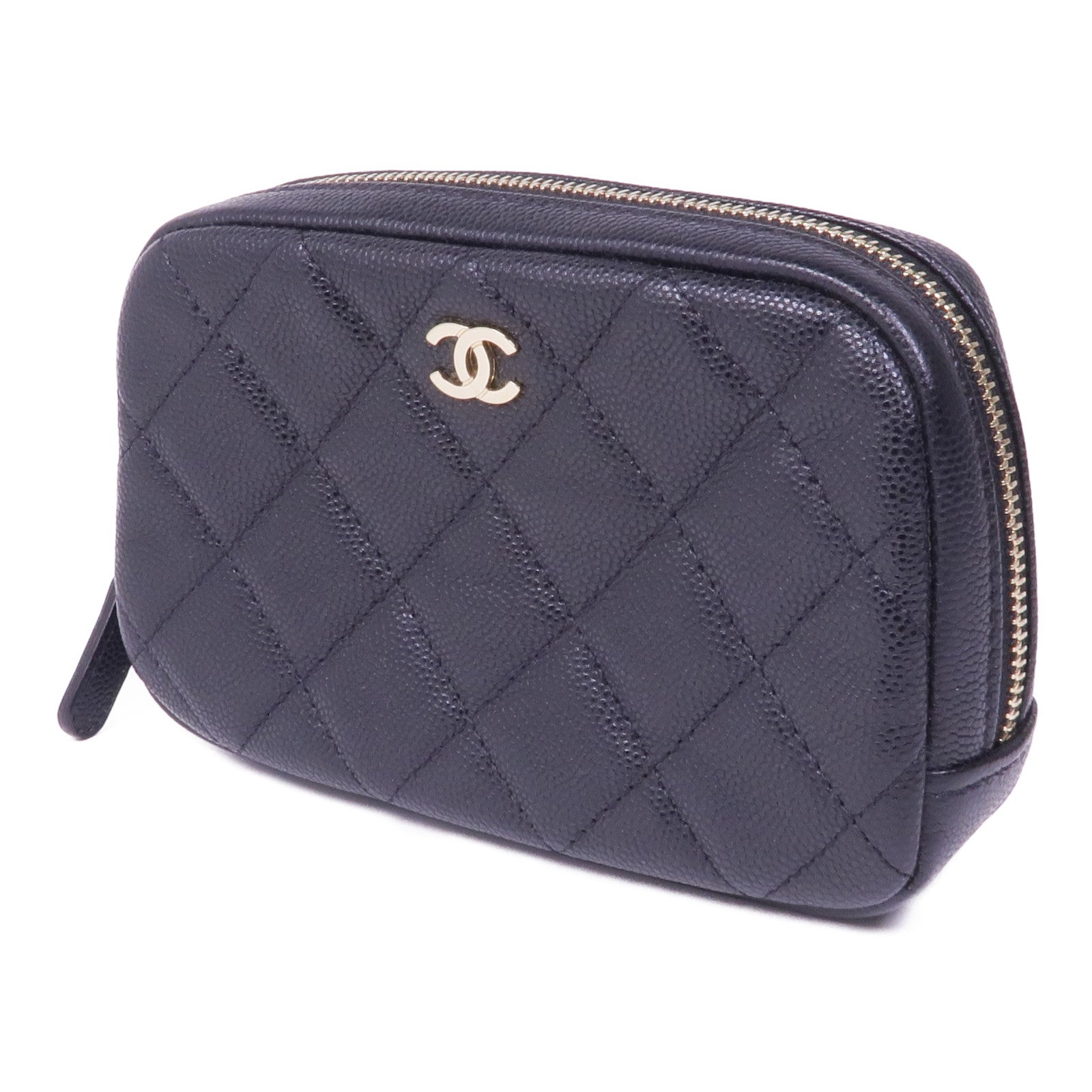 CHANEL 牛皮皮革Cosmetic Pouch金扣化妝袋