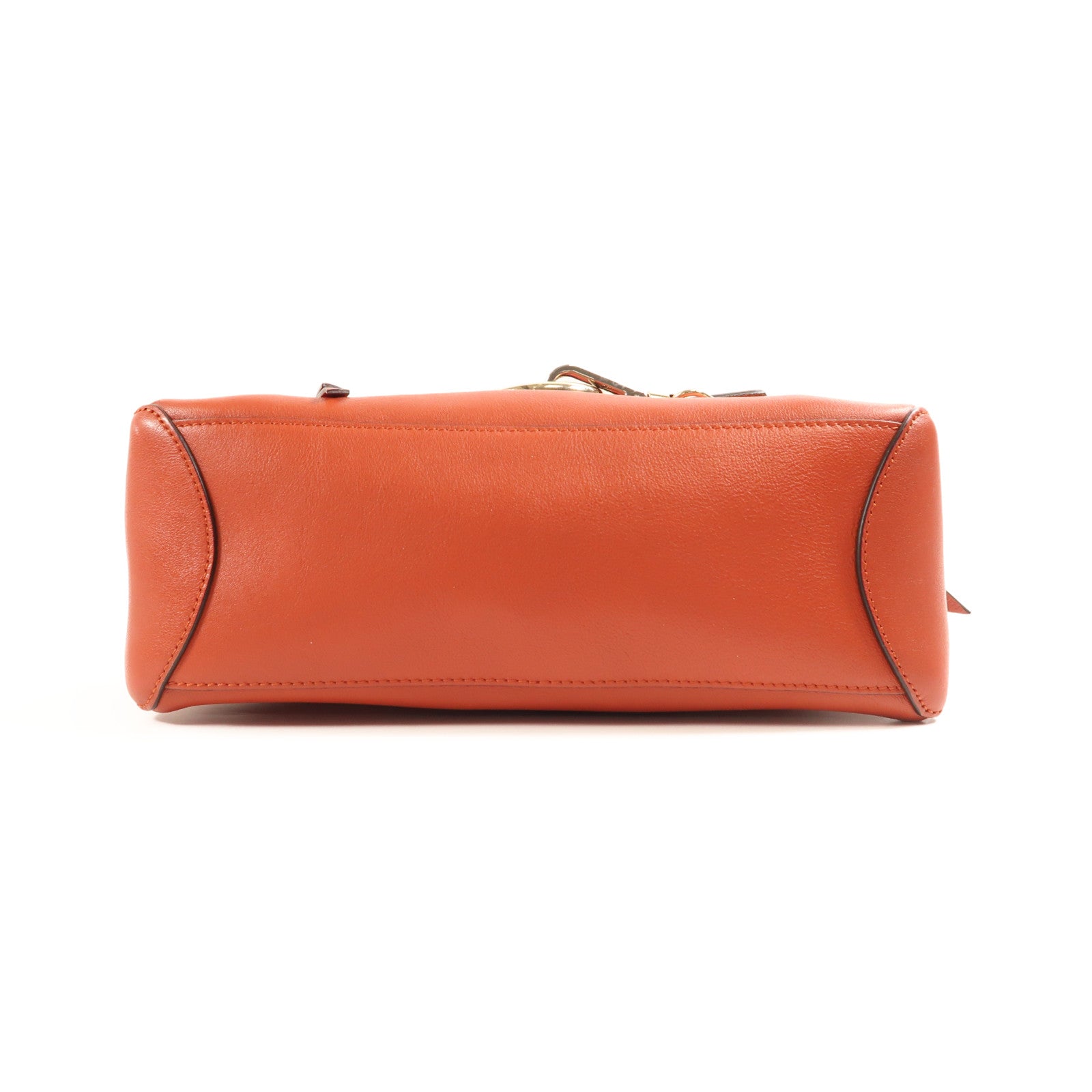 Chloe GHW 2 Way Shoulder Bag Handbag Calfskin Leather Red