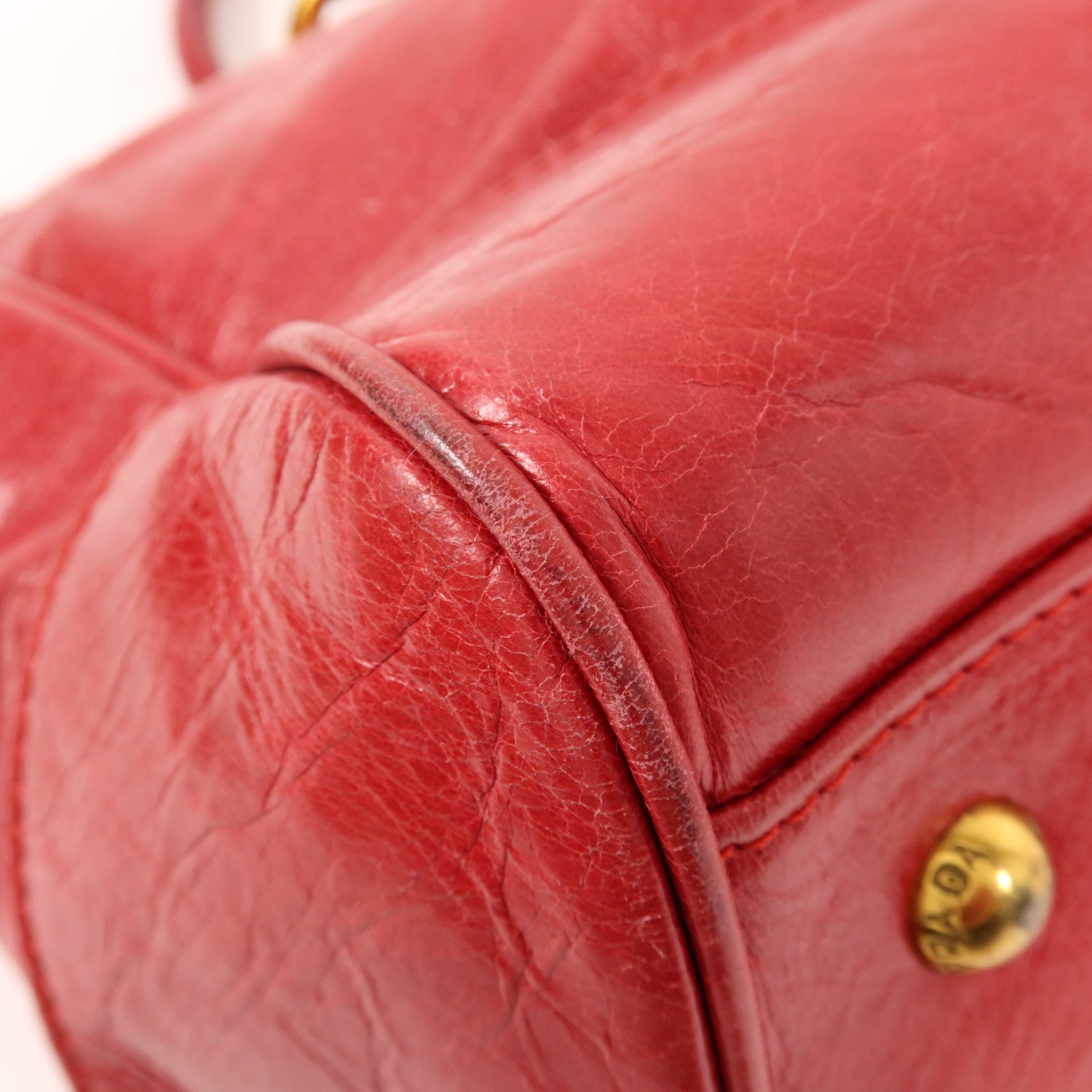 PRADA 牛皮皮革2 Way Shoulder金扣手挽肩背兩用袋