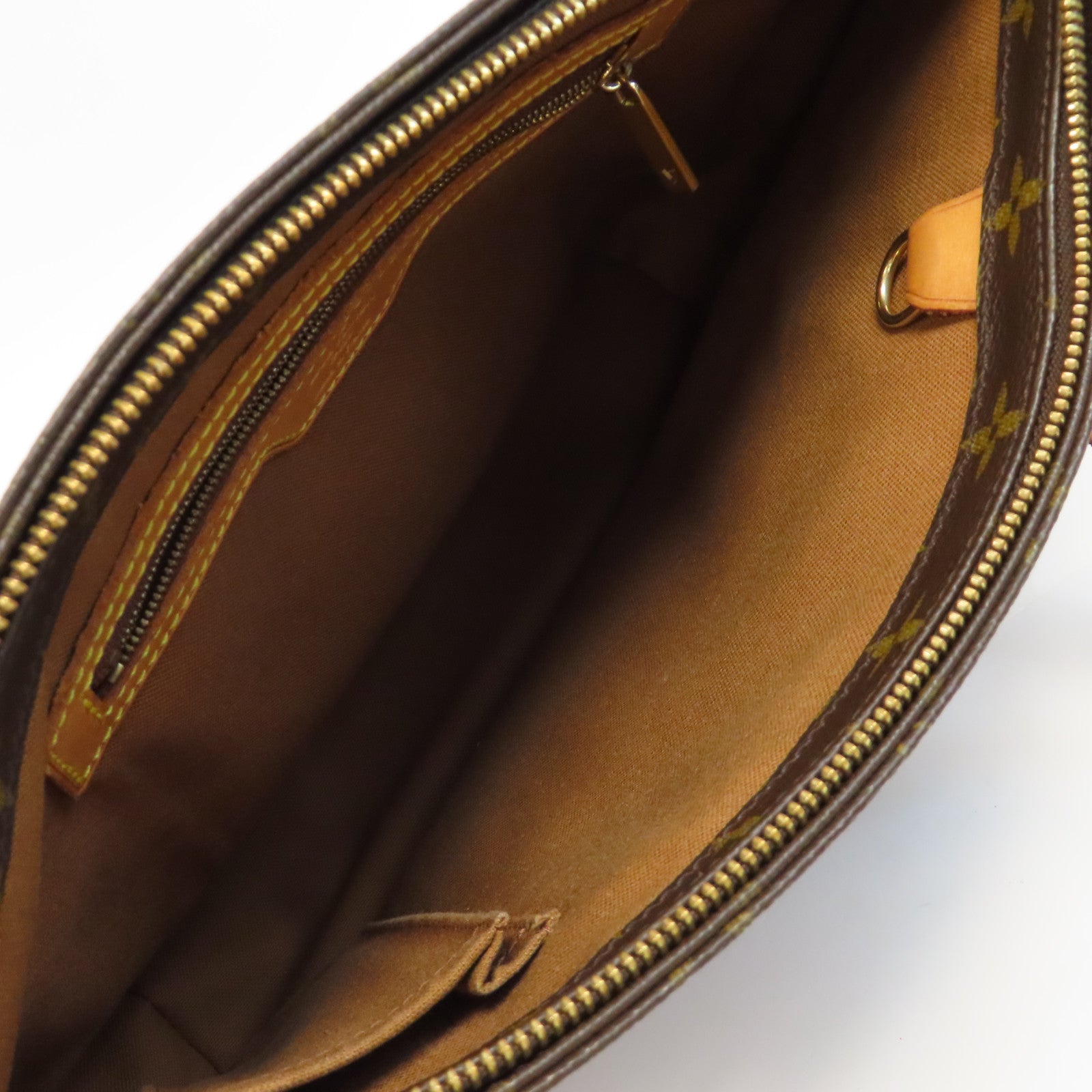 LOUIS VUITTON Monogram Cabas Piano金扣手挽袋啡色