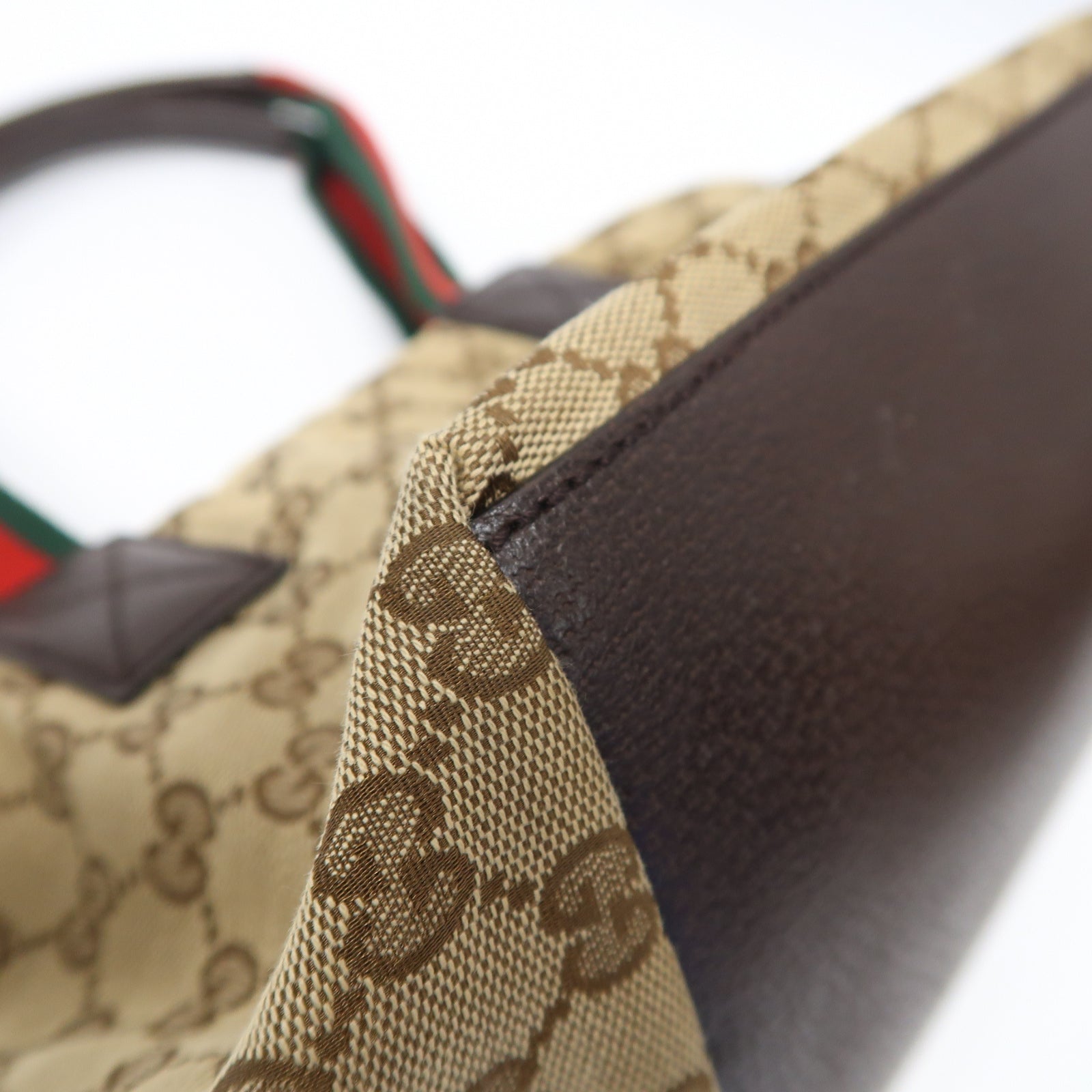 GUCCI 帆布Hand Bag銀扣手挽袋啡色