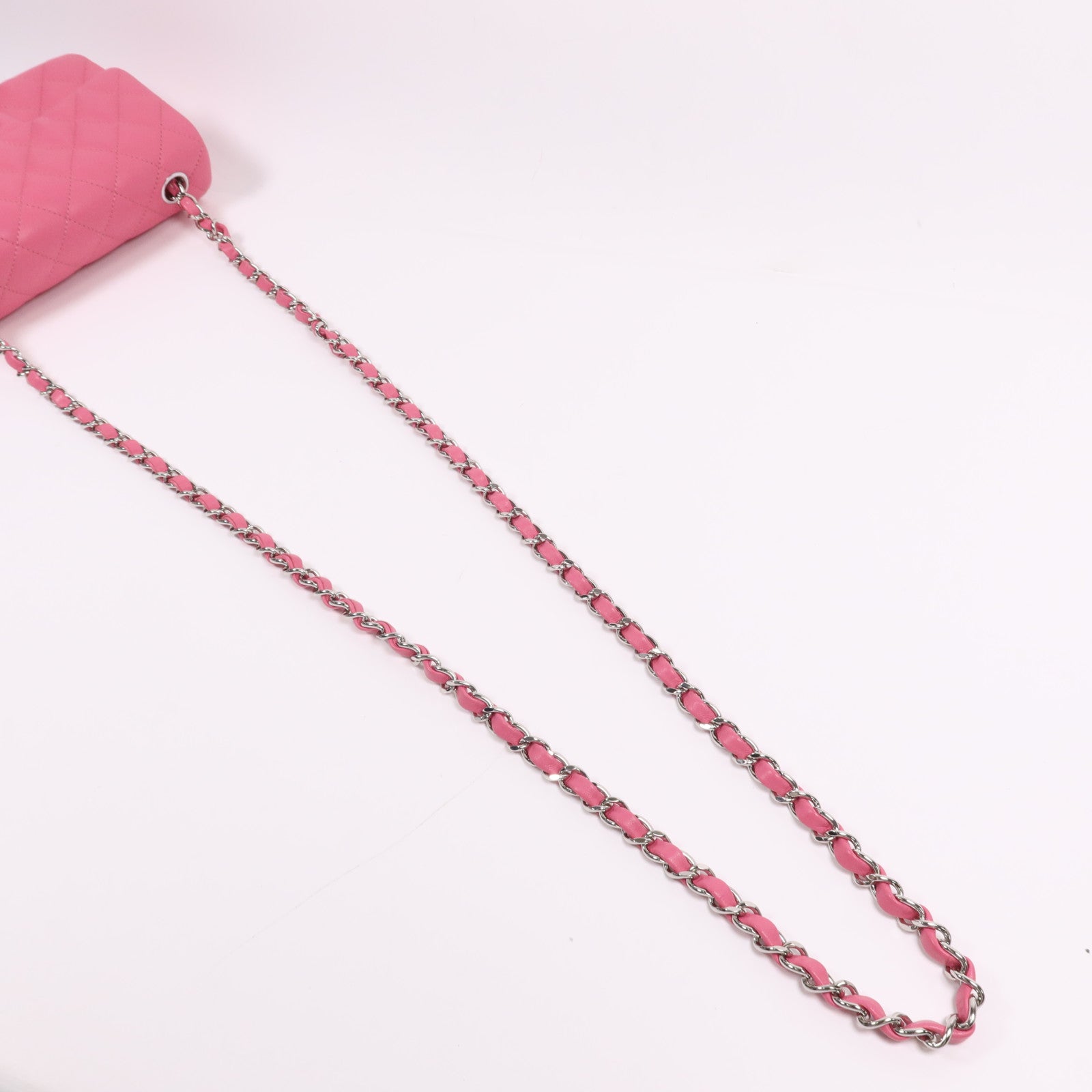 CHANEL 羊皮皮革Classic 20銀扣鏈帶肩背袋