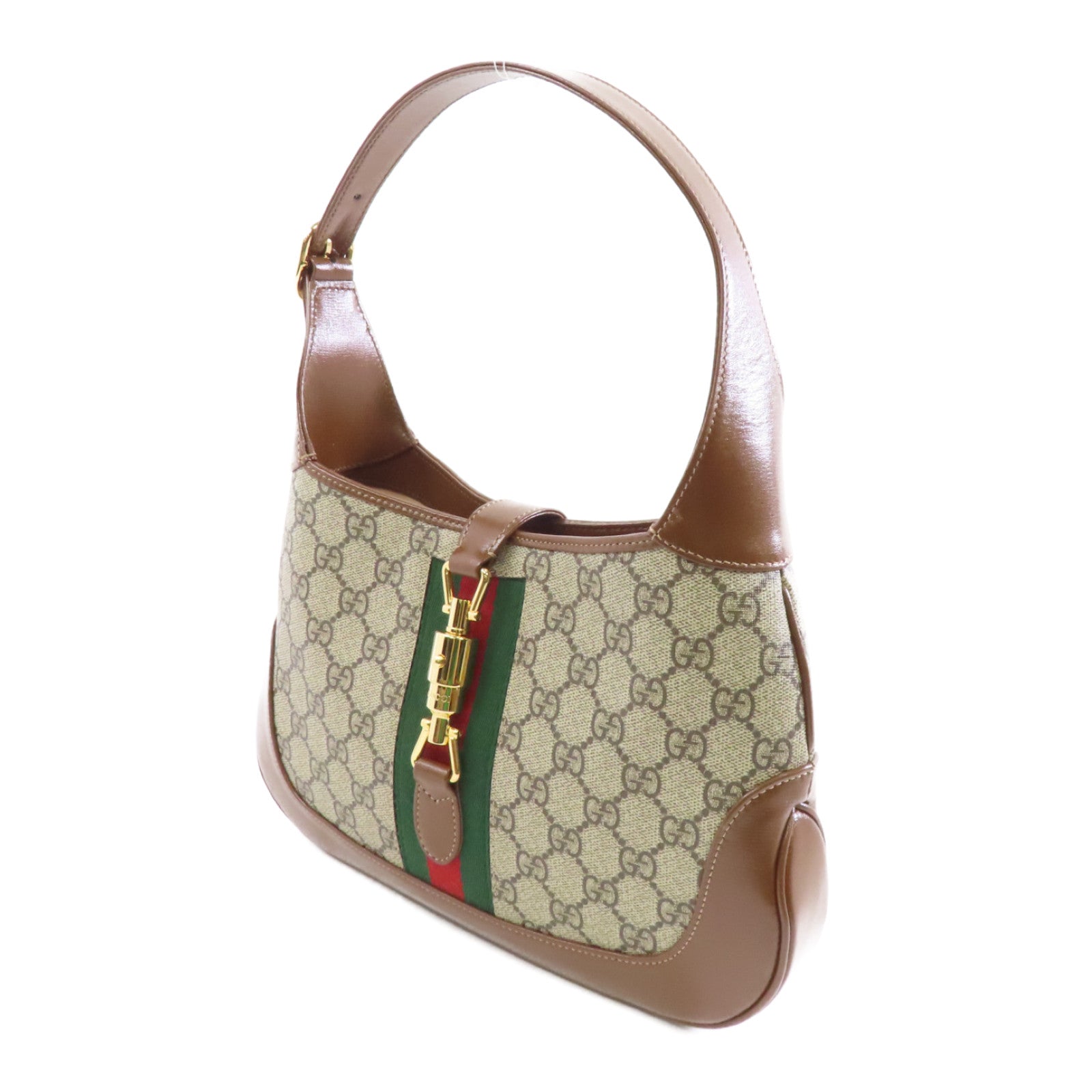 GUCCI 塗層帆布/皮革2 Way Shoulder金扣肩背兩用袋啡色