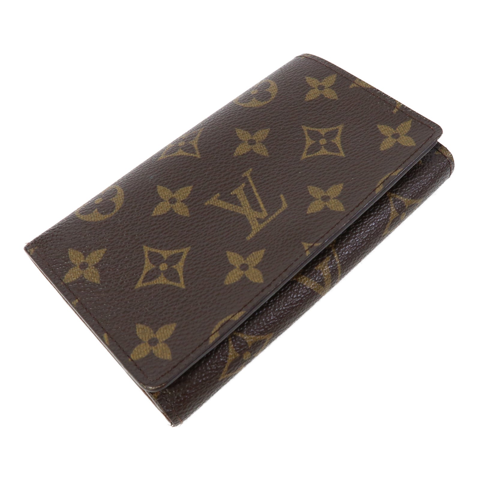 LOUIS VUITTON Monogram Portefeuille Tresor金扣錢包啡色
