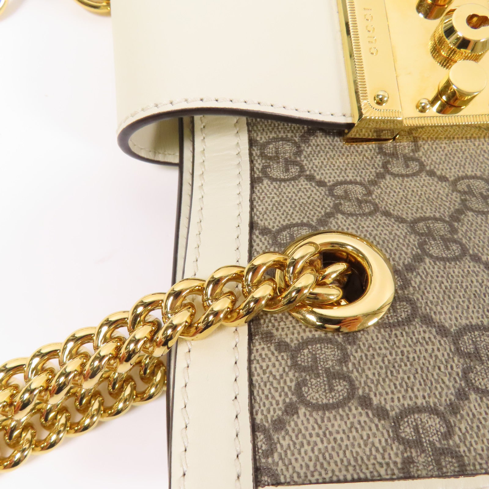 GUCCI 塗層帆布Padlock金扣肩背袋
