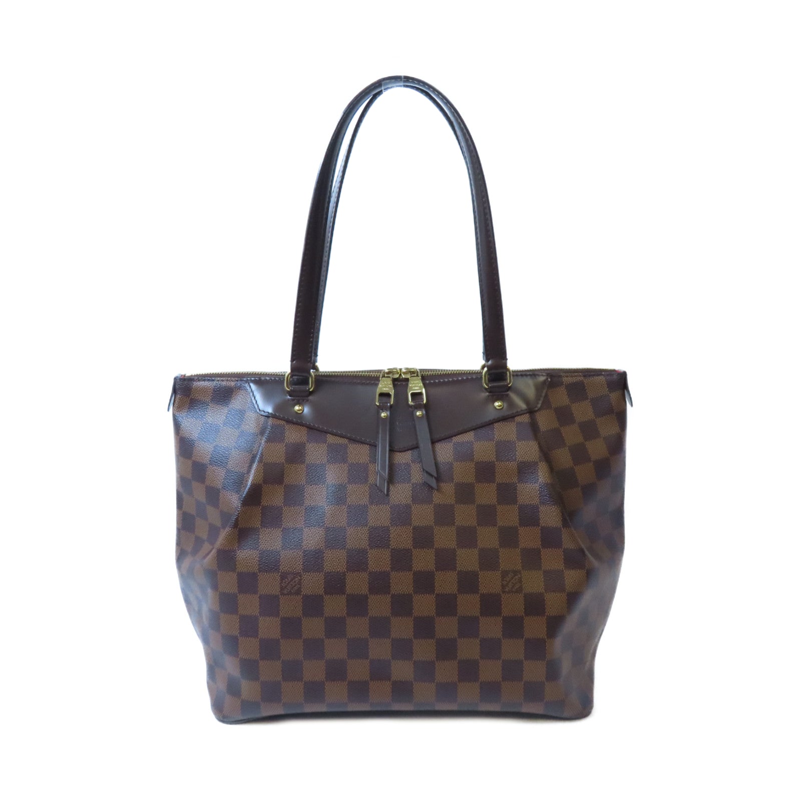 LOUIS VUITTON Damier Westminster GM金扣肩背袋棕色