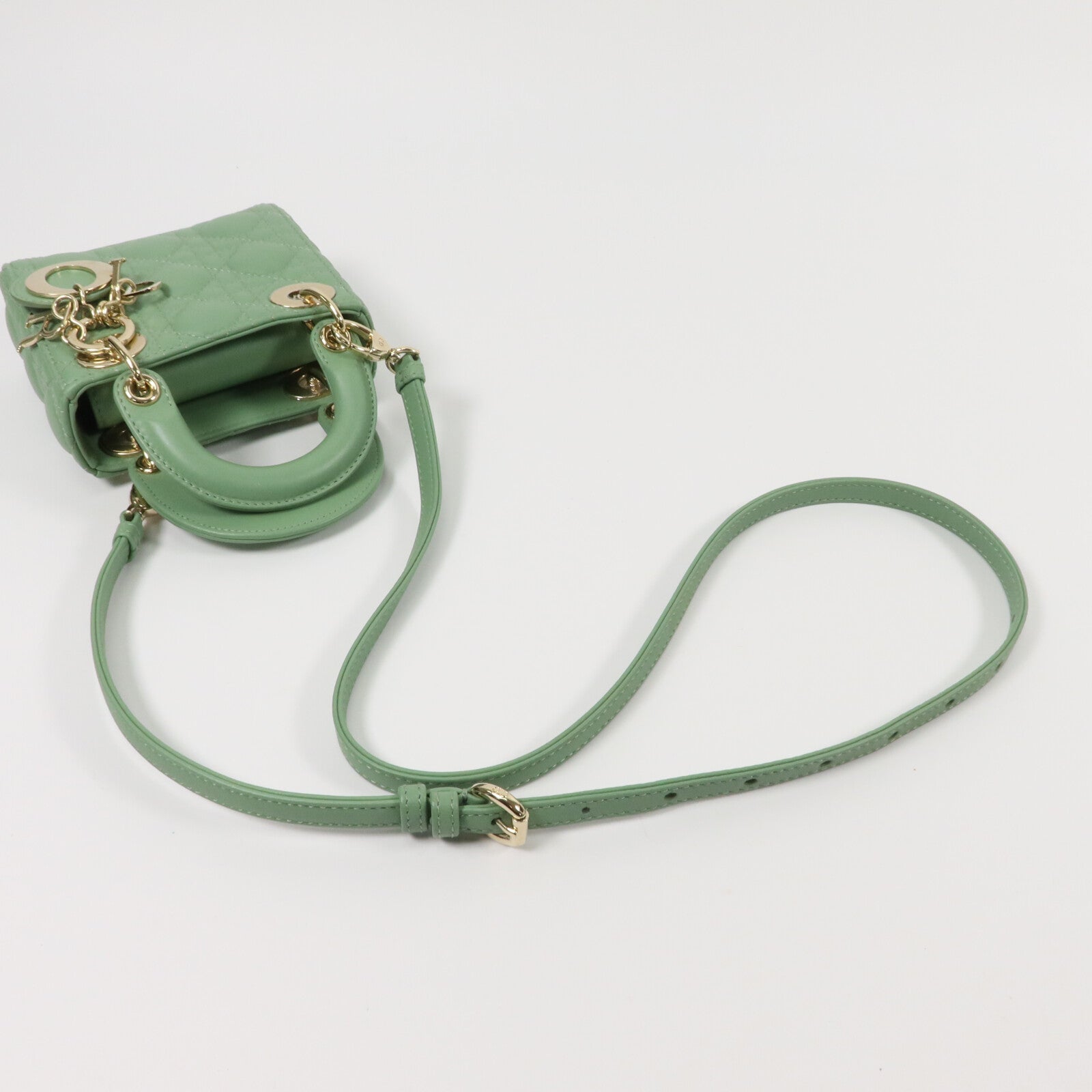 Dior 羊皮皮革Lady Dior Micro手挽肩背兩用袋