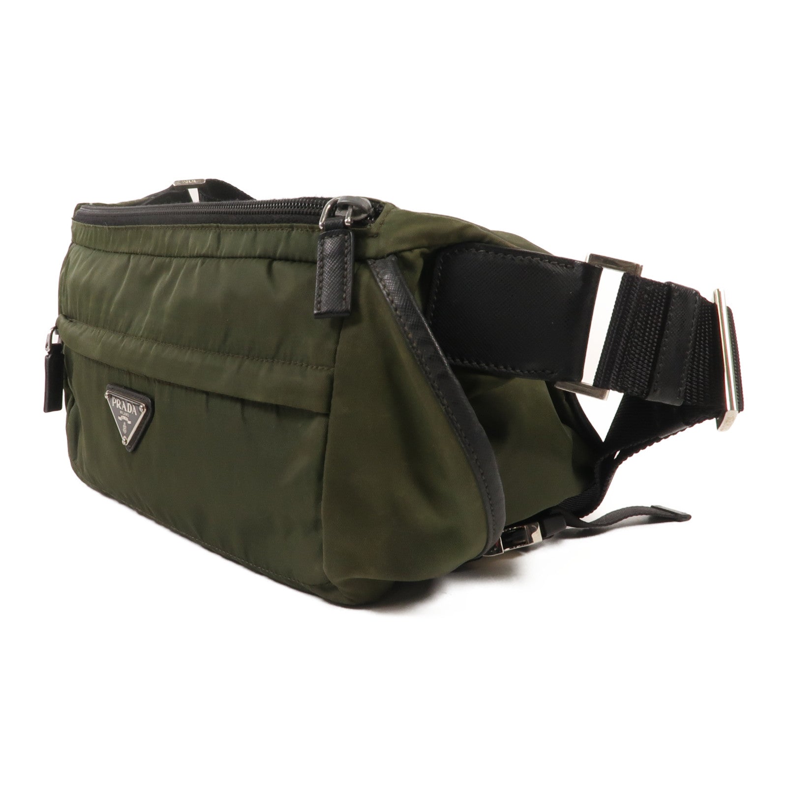 PRADA 帆布Waist Bag銀扣腰包