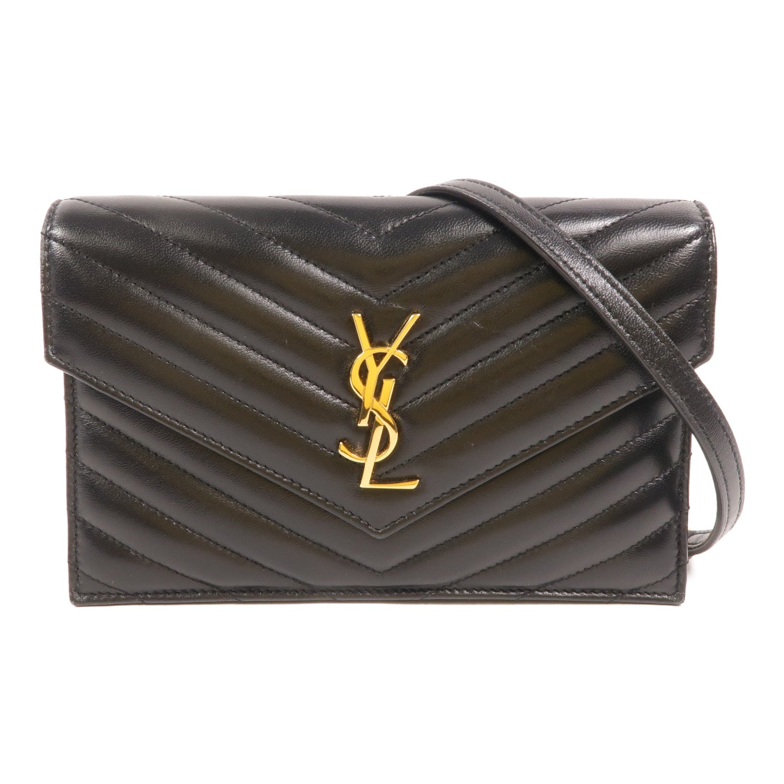 SAINT LAURENT 羊皮皮革Cassandre鏈帶肩背袋