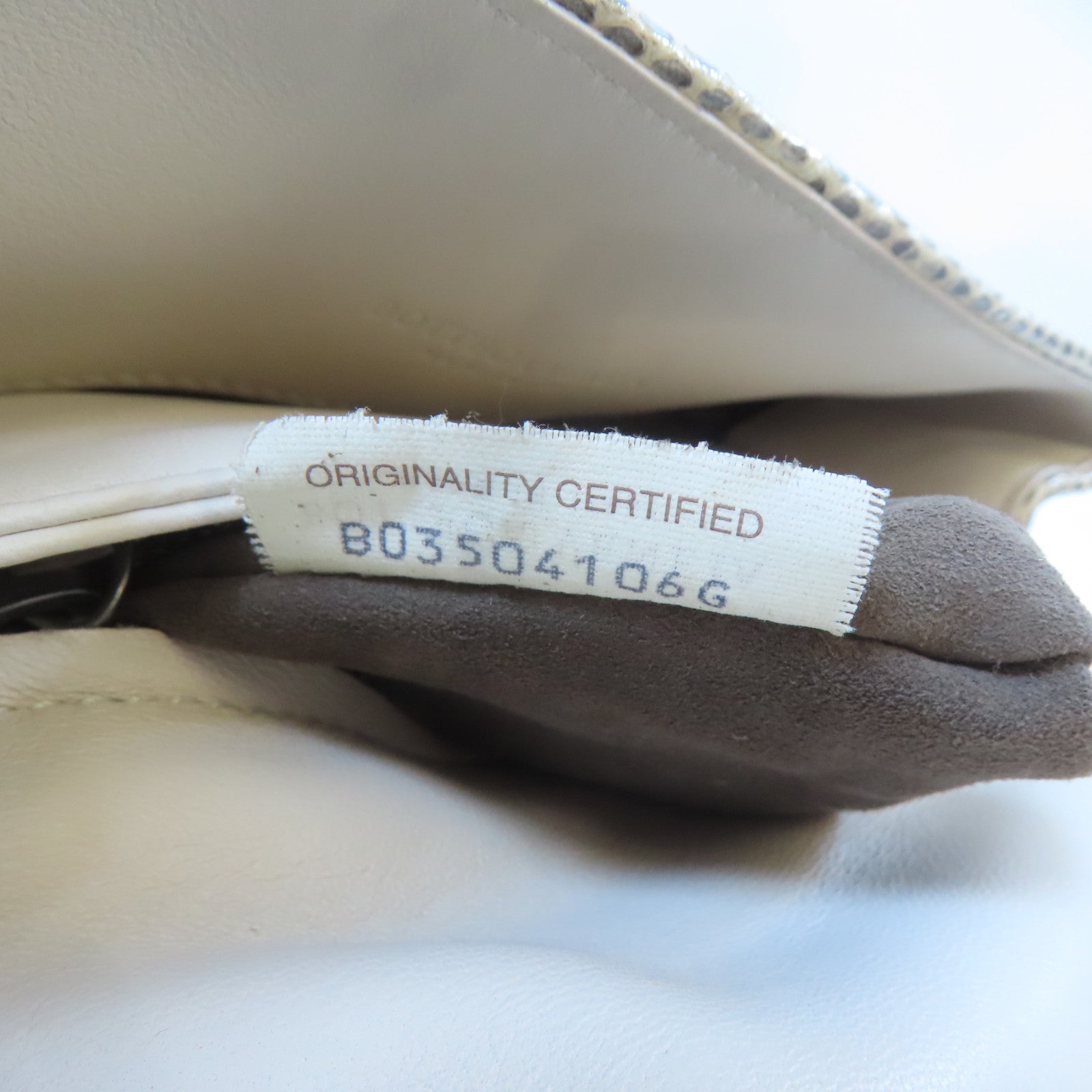 BOTTEGA VENETA 蛇皮皮革Shoulder Bag黑扣肩背袋灰色/淺褐色