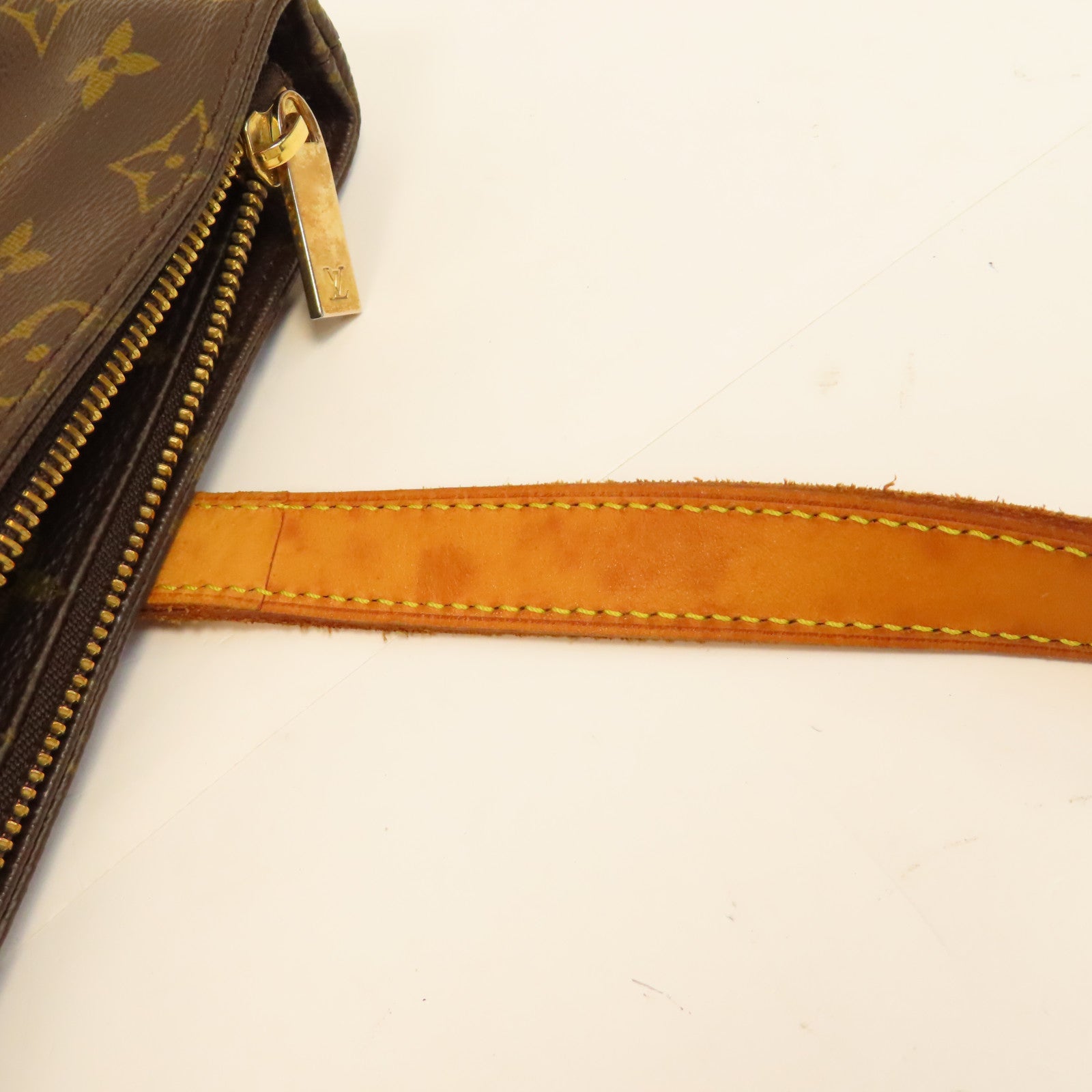 LOUIS VUITTON Monogram Cabas Piano金扣手挽袋啡色