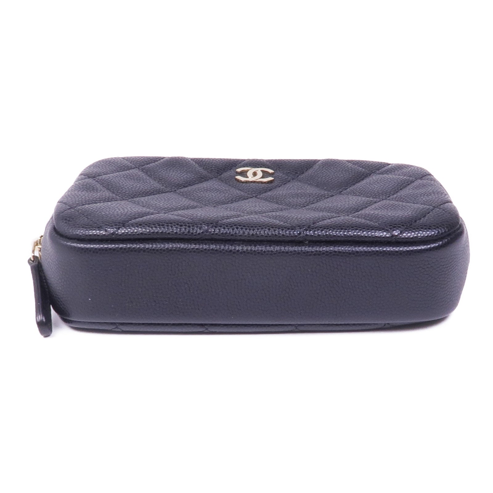 CHANEL 牛皮皮革Cosmetic Pouch金扣化妝袋