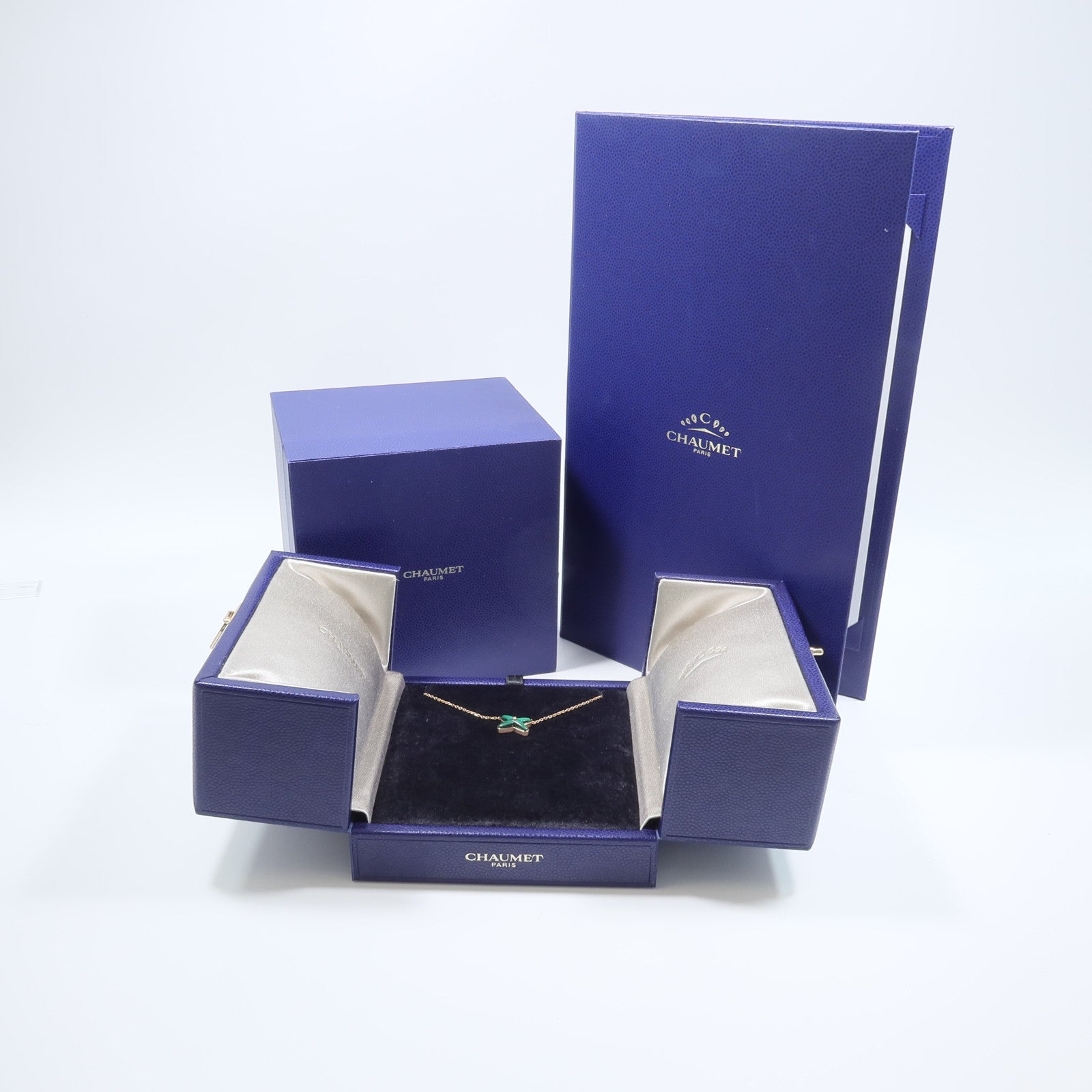 Chaumet 18K玫瑰金Jeux De Liens孔雀石/鑽石項鍊