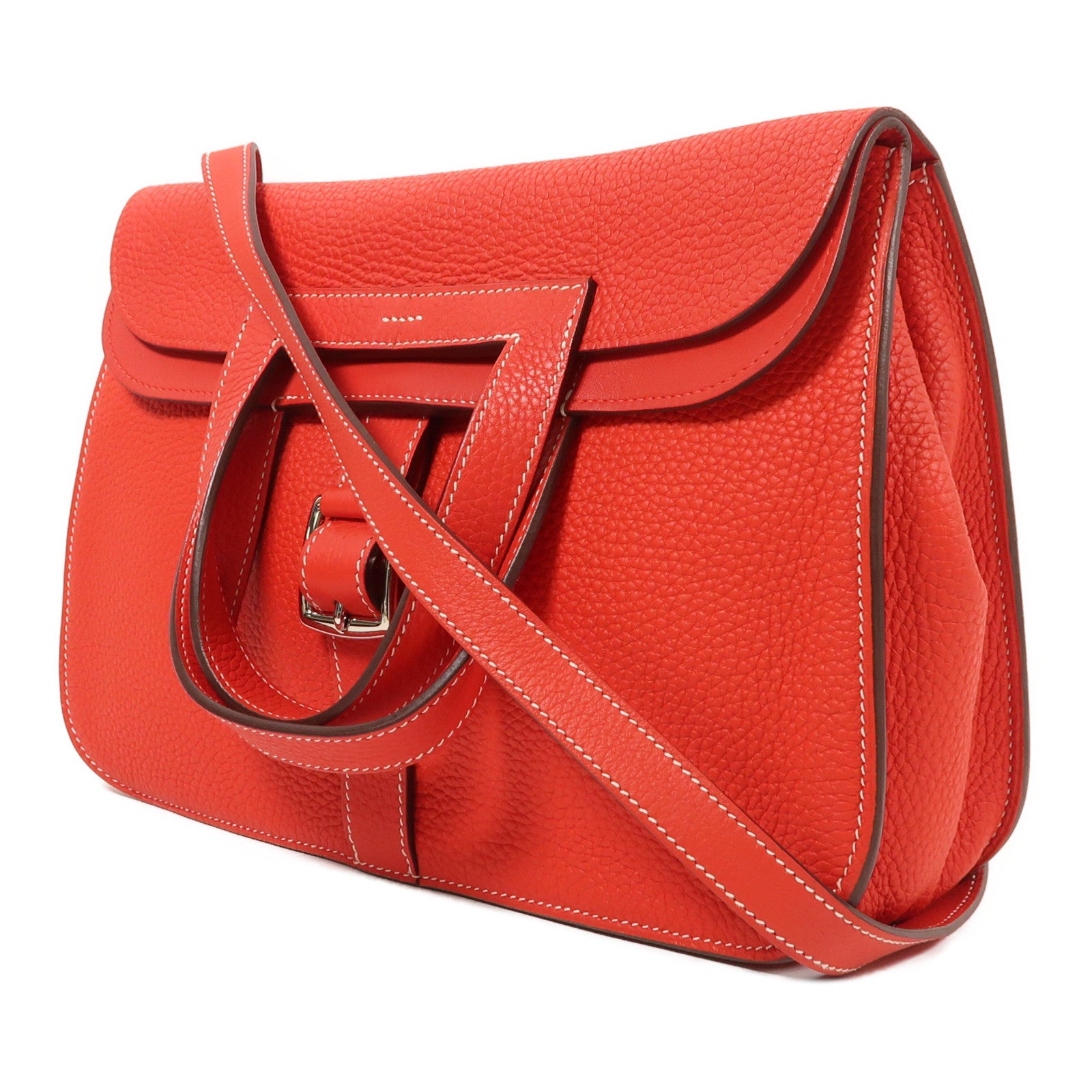 HERMES Clemence皮革Halzan 31銀扣手挽肩背兩用袋