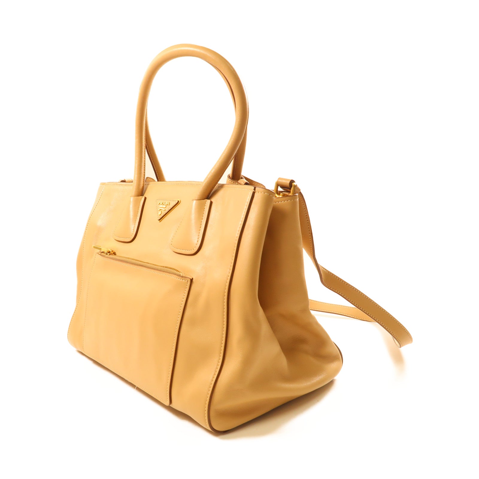 PRADA 牛皮皮革2 Way Shoulder金扣手挽肩背兩用袋