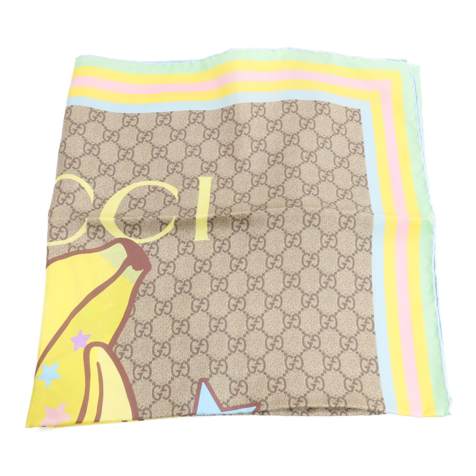 GUCCI 絲質GucciXBananya Scarf 70X70cm絲巾