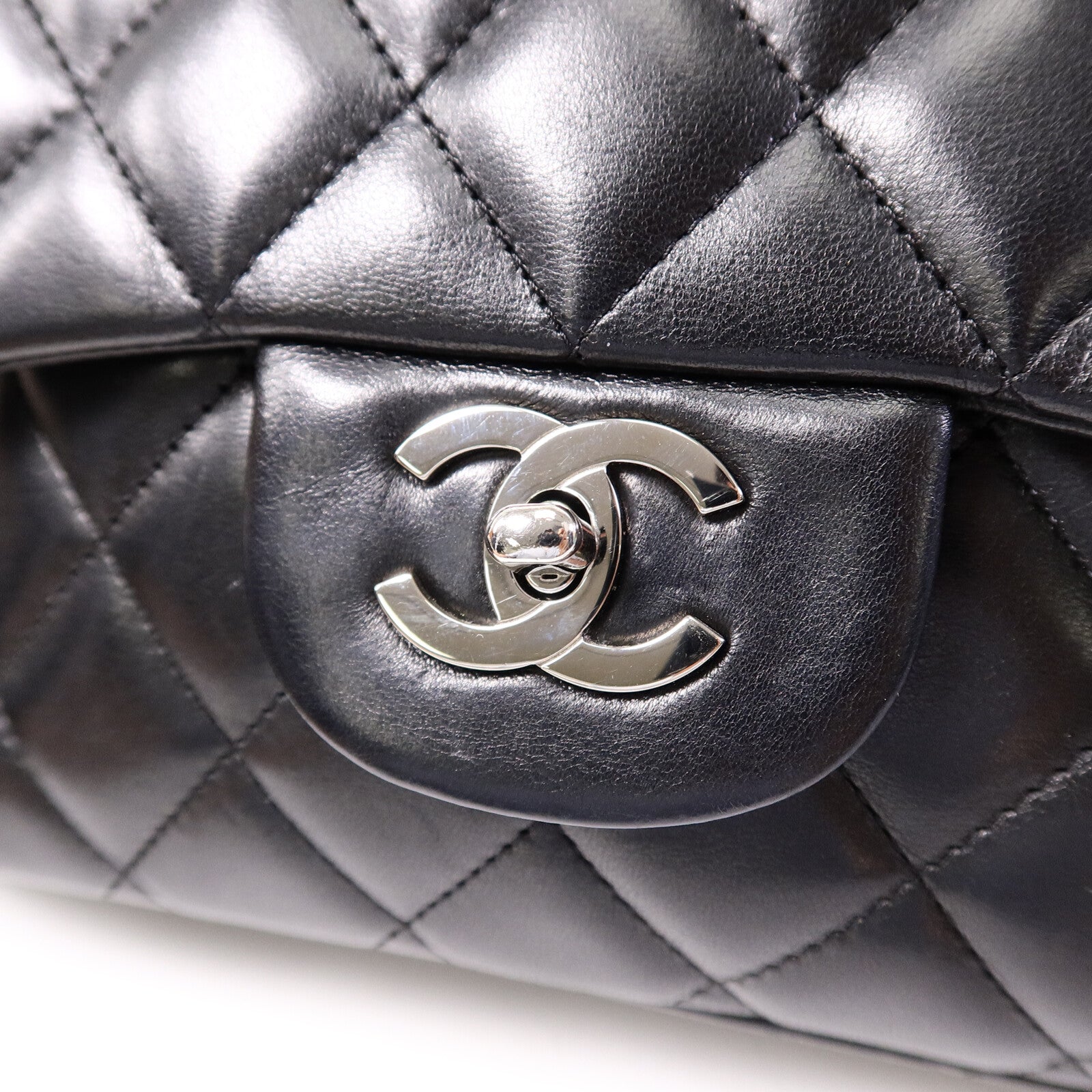 CHANEL 羊皮皮革Large Classic鏈帶肩背袋