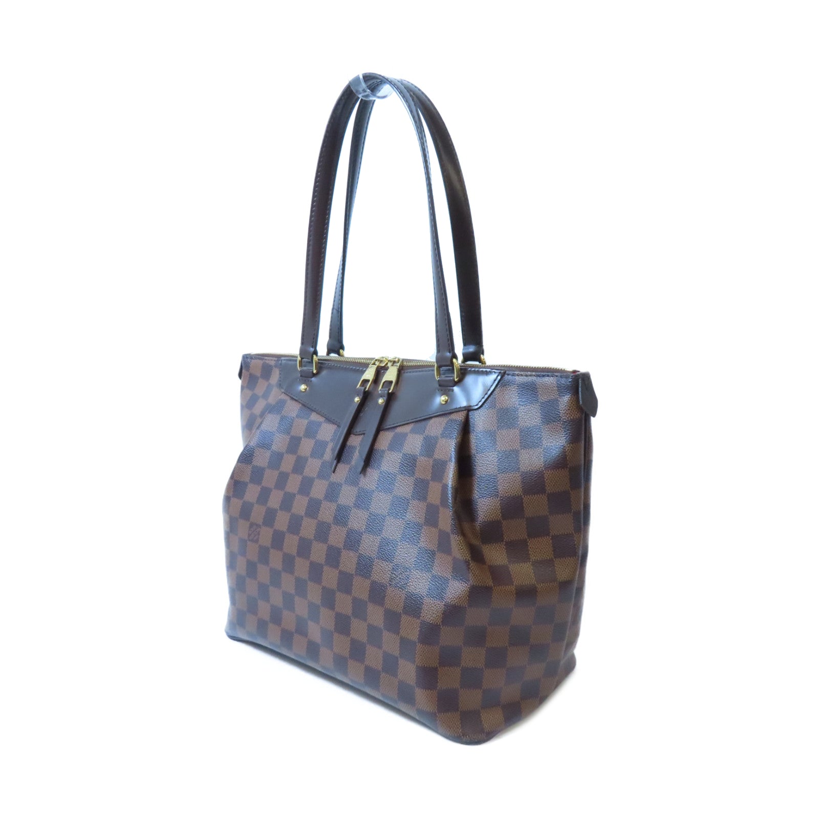 LOUIS VUITTON Damier Westminster GM金扣肩背袋棕色