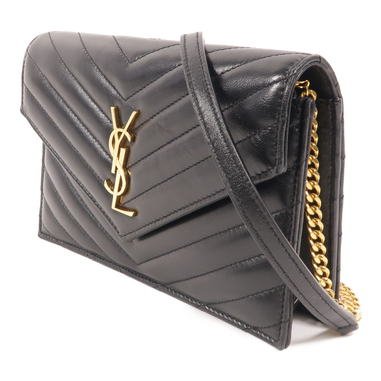 SAINT LAURENT 羊皮皮革Cassandre鏈帶肩背袋