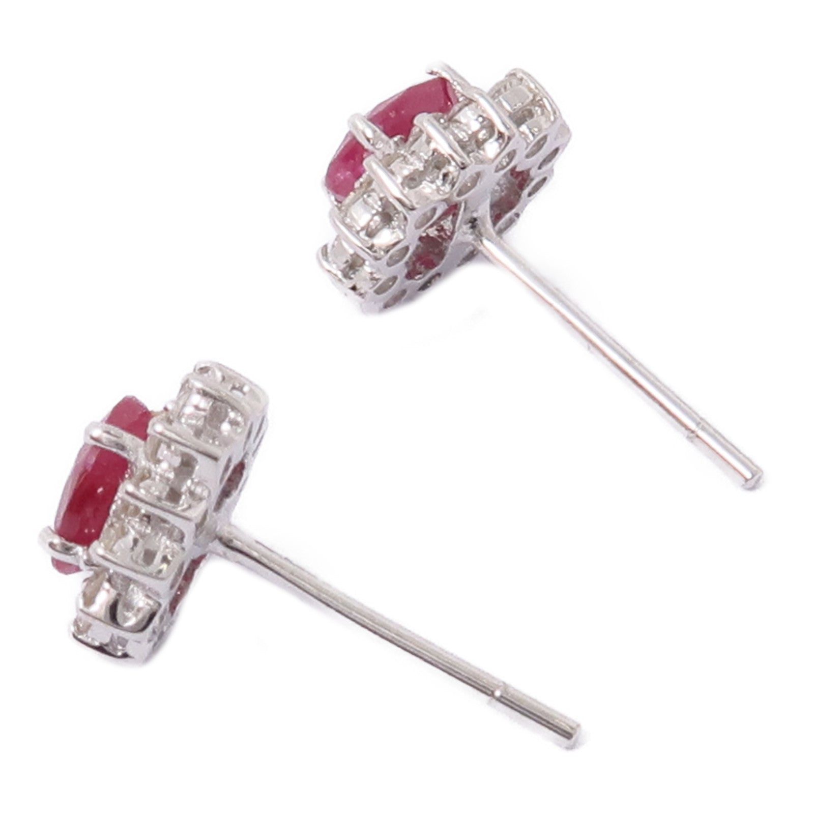JEWELRY 18K白金Ruby/Diamond Earrings紅寶石/鑽石耳環