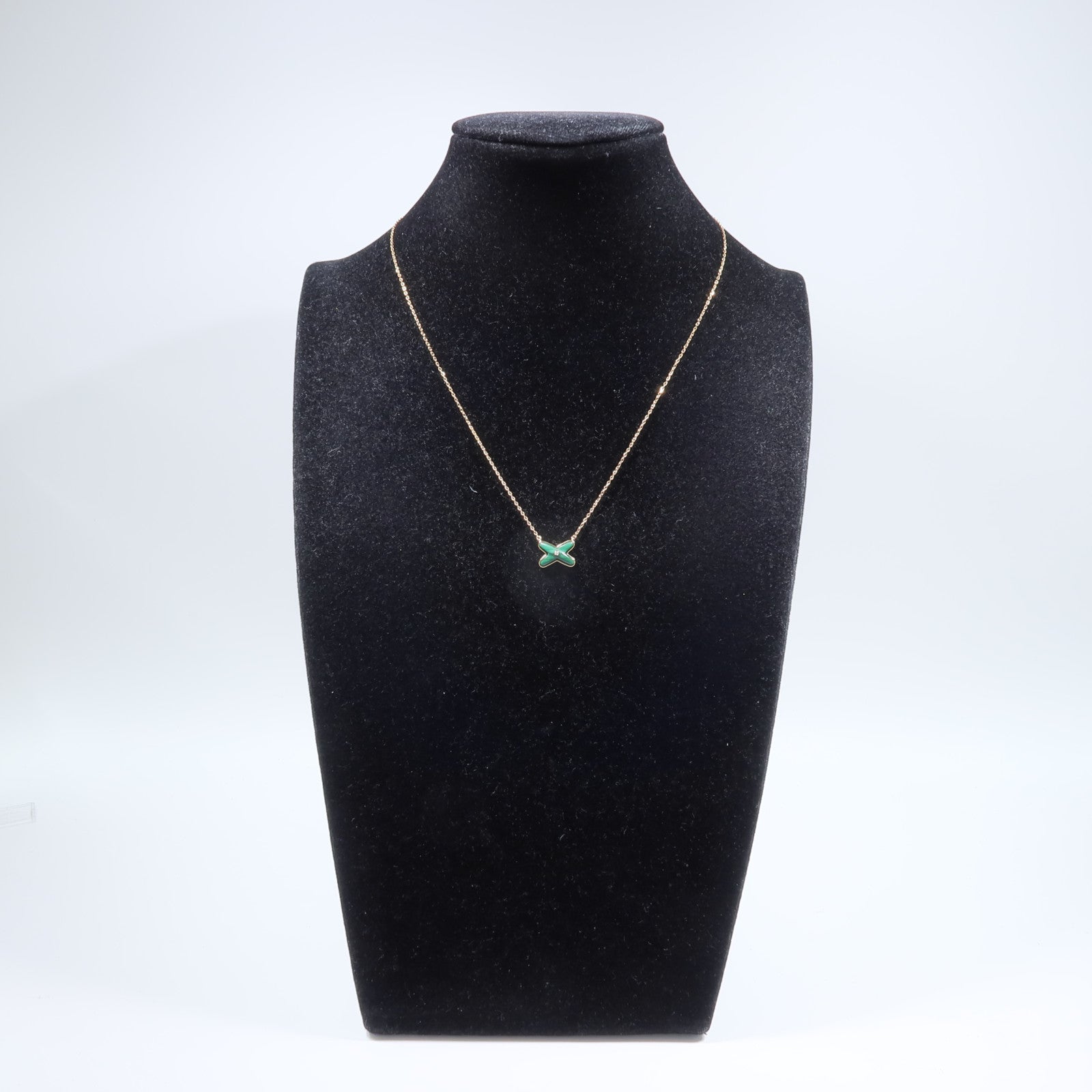 Chaumet 18K玫瑰金Jeux De Liens孔雀石/鑽石項鍊