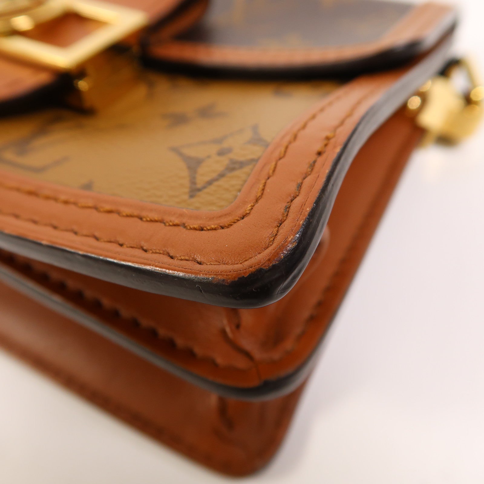 LOUIS VUITTON 【激減優惠】Monogram Reverse Mini Dauphine金扣肩背袋