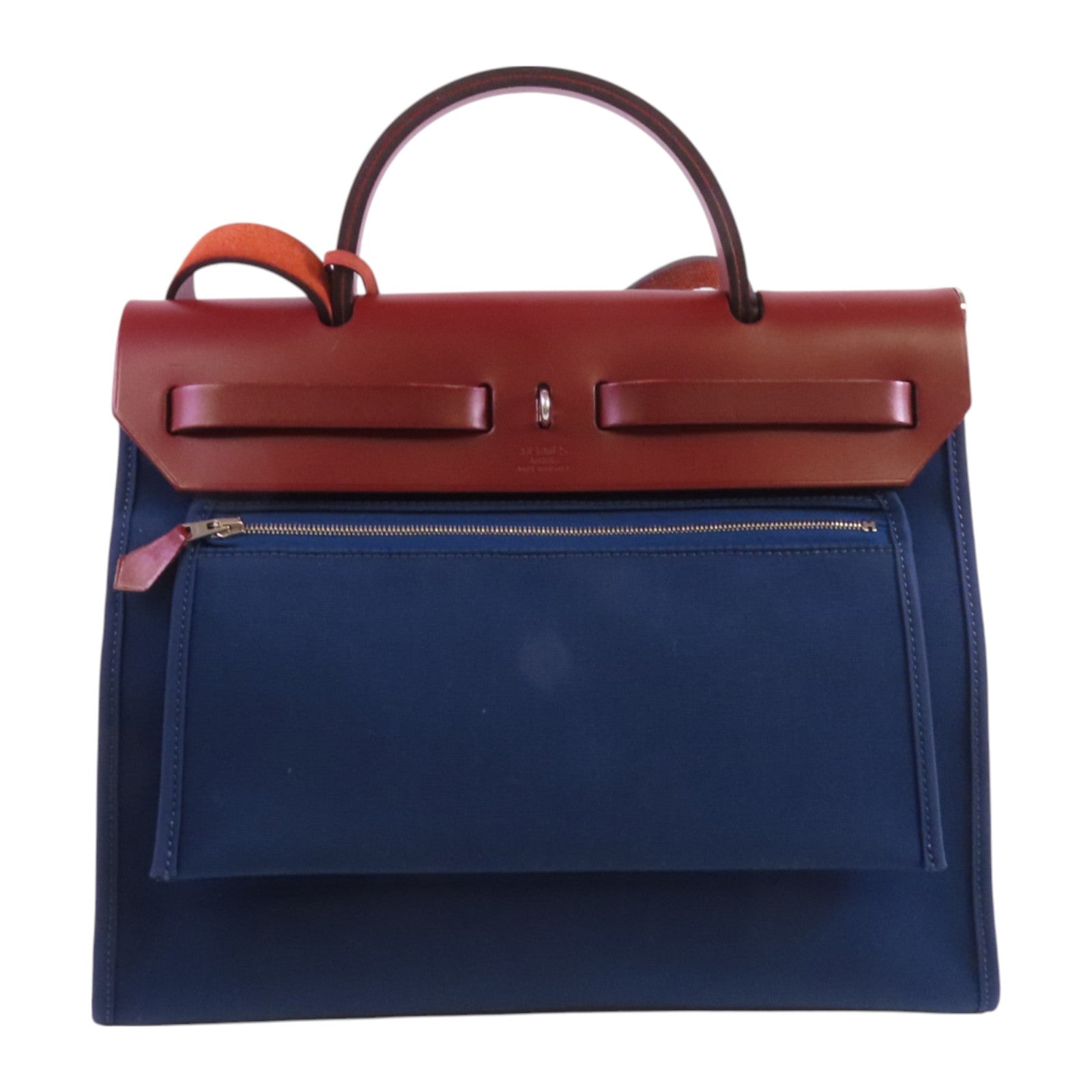HERMES 帆布Herbag PM銀扣手挽肩背兩用袋