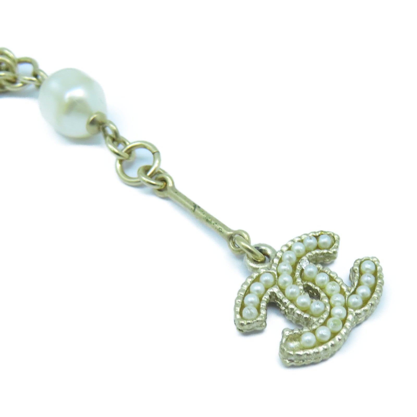 CHANEL 【激減優惠】金屬/PVC Bracelet手鏈金色/白色