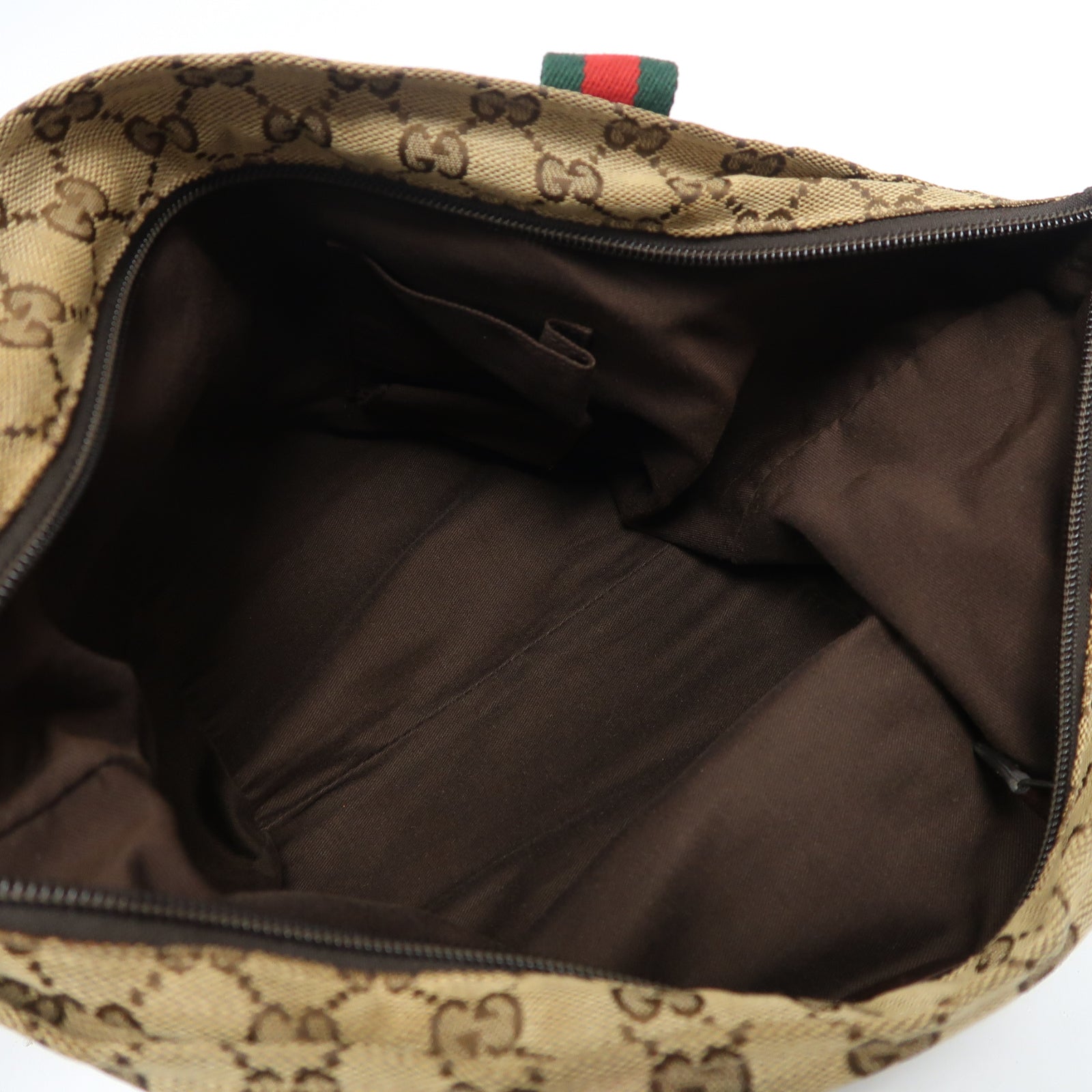 GUCCI 帆布Hand Bag銀扣手挽袋啡色