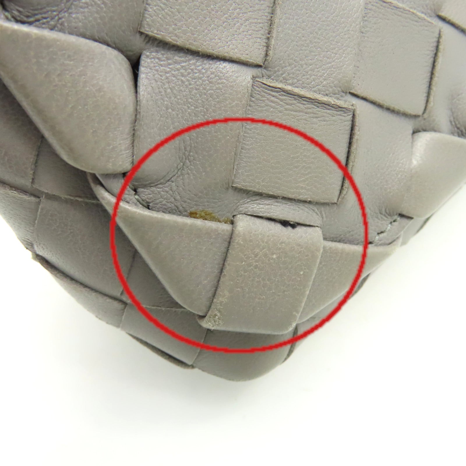 BOTTEGA VENETA 【激減優惠】織紋皮革Shoulder Bag肩背袋灰色