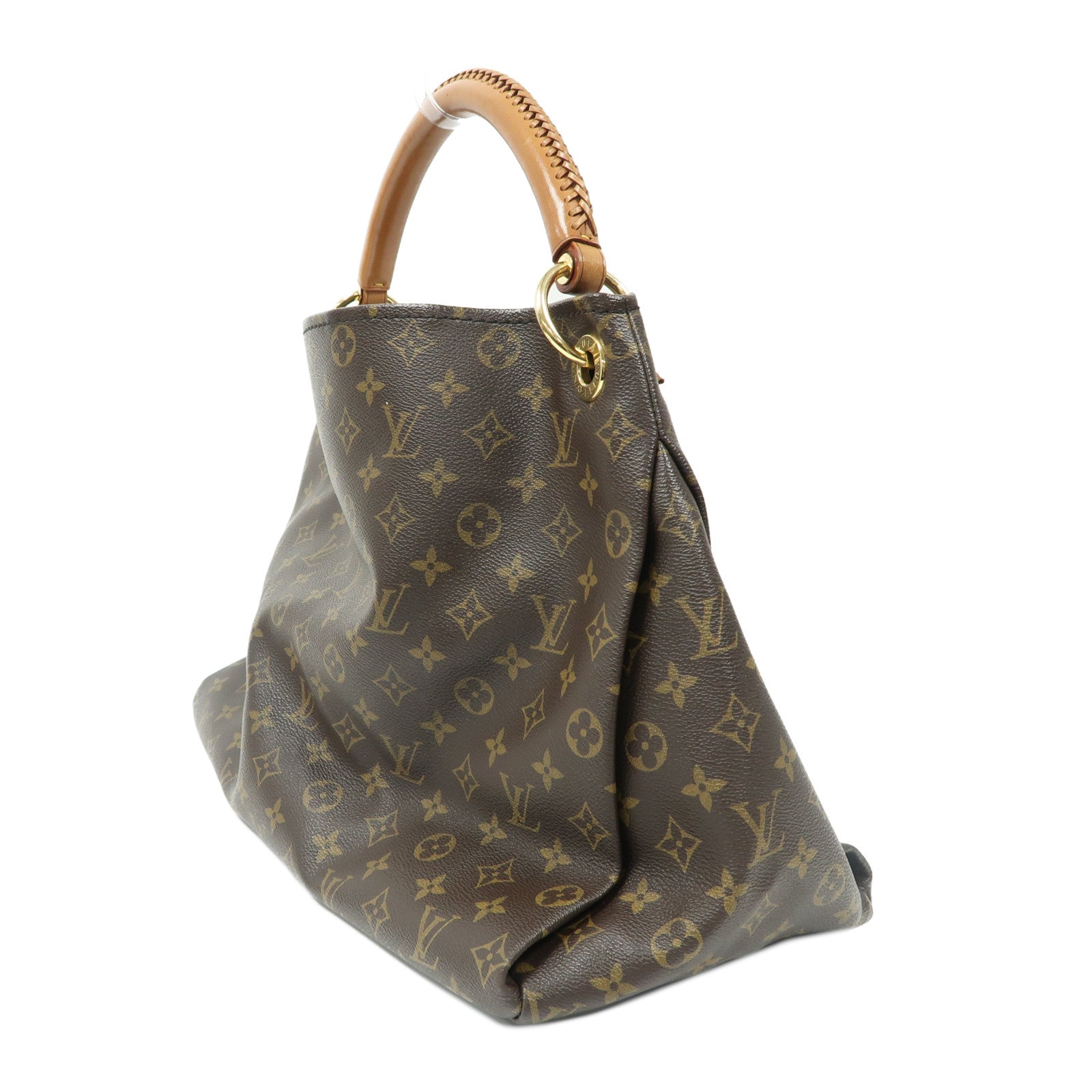 LOUIS VUITTON Monogram Artsy MM金扣肩背袋棕色