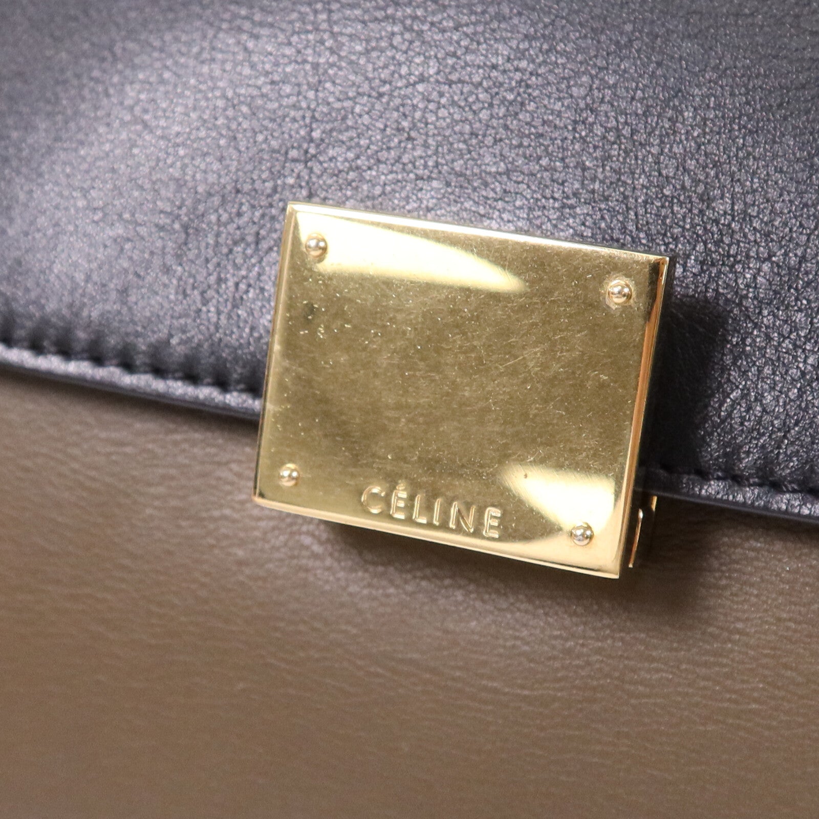 CELINE 【激減優惠】牛皮/麂皮皮革Trapeze金扣手挽肩背兩用袋