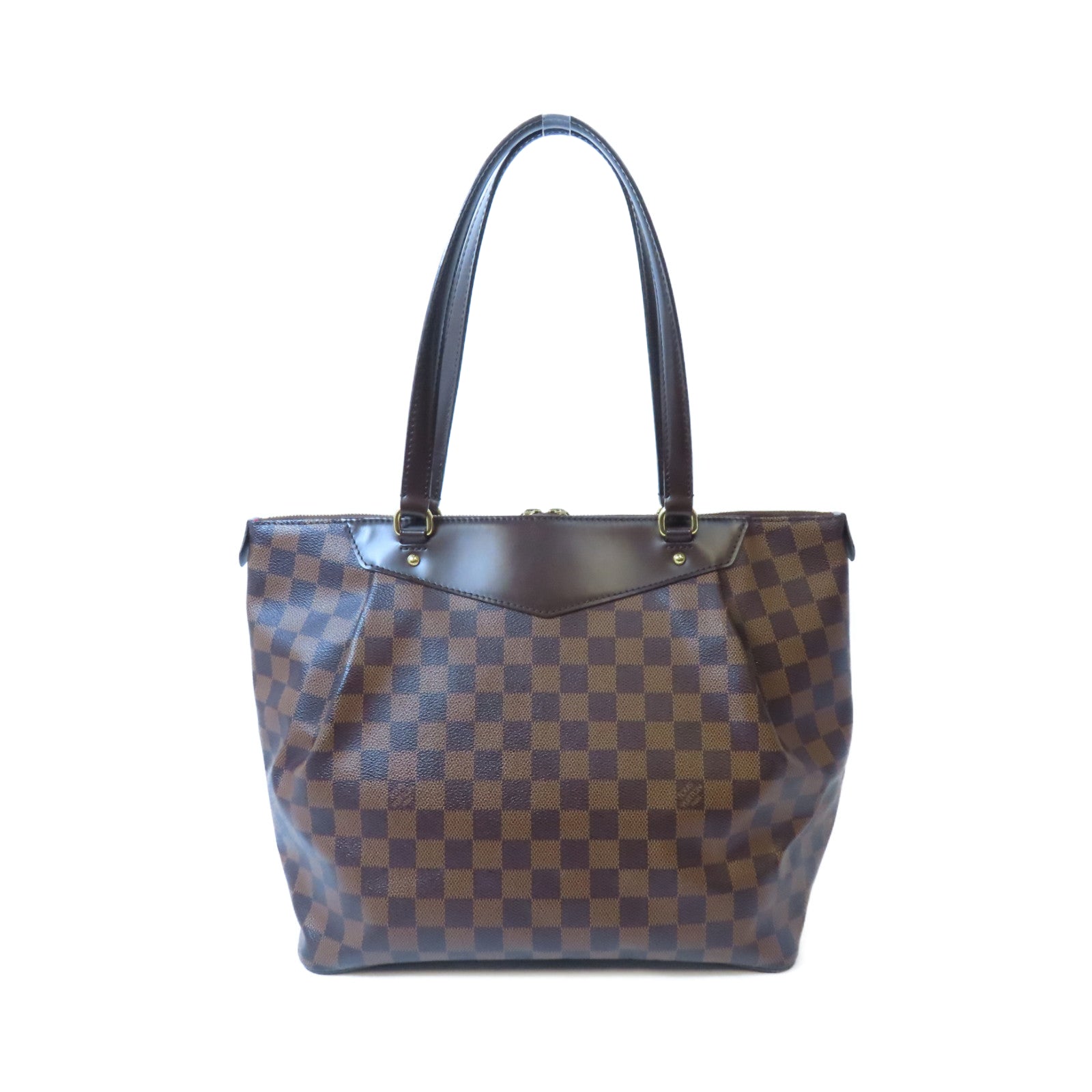 LOUIS VUITTON Damier Westminster GM金扣肩背袋棕色