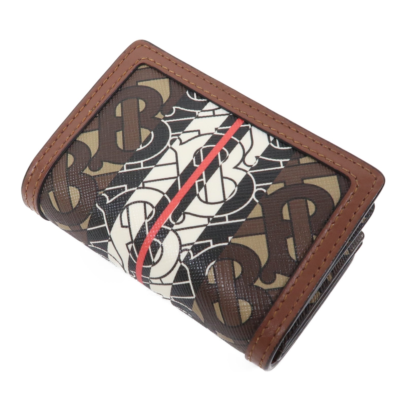 BURBERRY 塗層帆布Chain Card Case金扣鏈帶卡包啡色