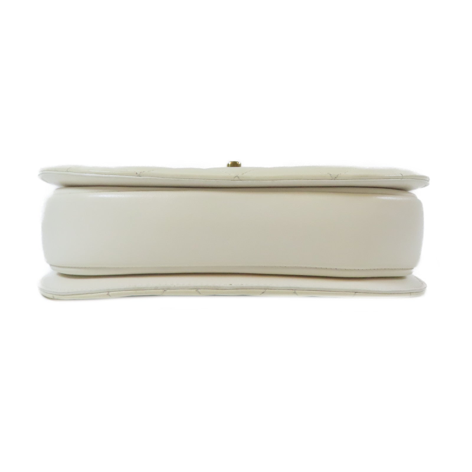CHANEL 【激減優惠】菱格牛皮皮革Shoulder Bag金扣鏈帶肩背袋白色