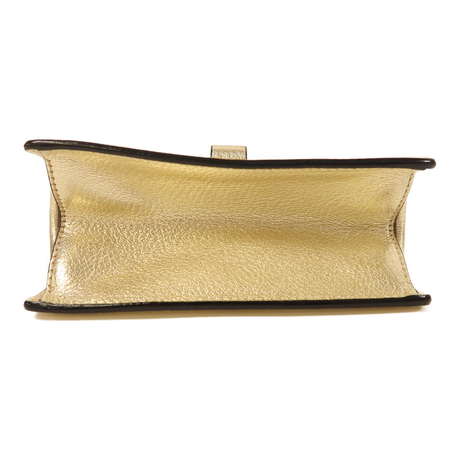 Miu Miu 【激減優惠】牛皮皮革Shoulder Bag金扣手挽肩背兩用袋金色